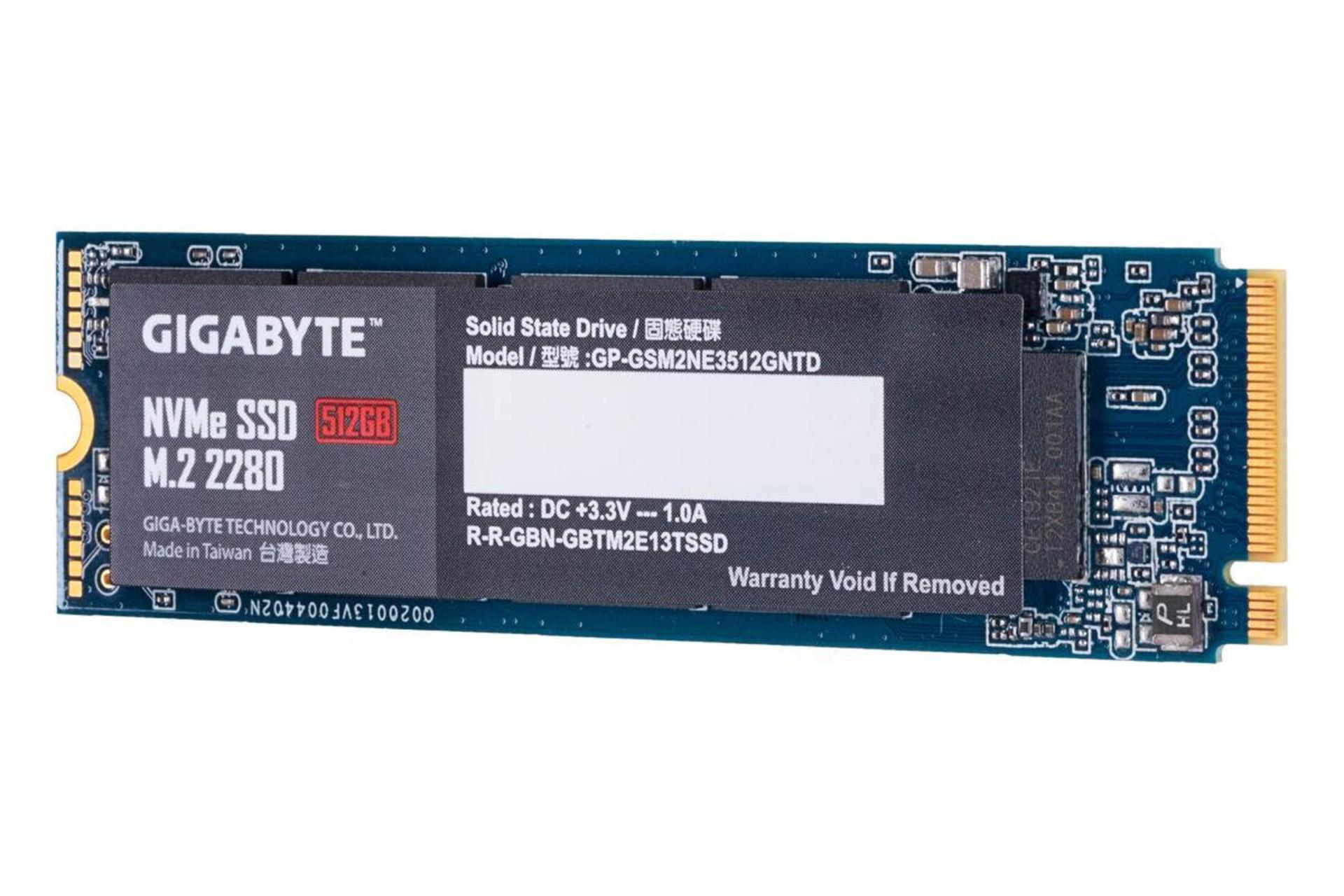 نمای راست SSD گیگابایت GIGABYTE GP-GSM2NE3512GNTD NVMe M.2 512GB ظرفیت 512 گیگابایت