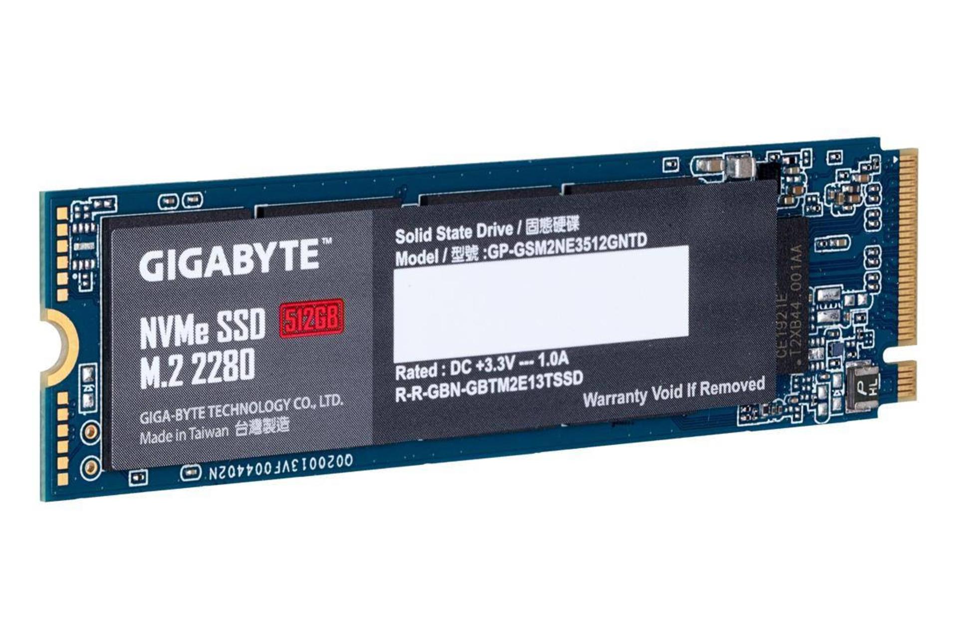نمای چپ SSD گیگابایت GIGABYTE GP-GSM2NE3512GNTD NVMe M.2 512GB ظرفیت 512 گیگابایت