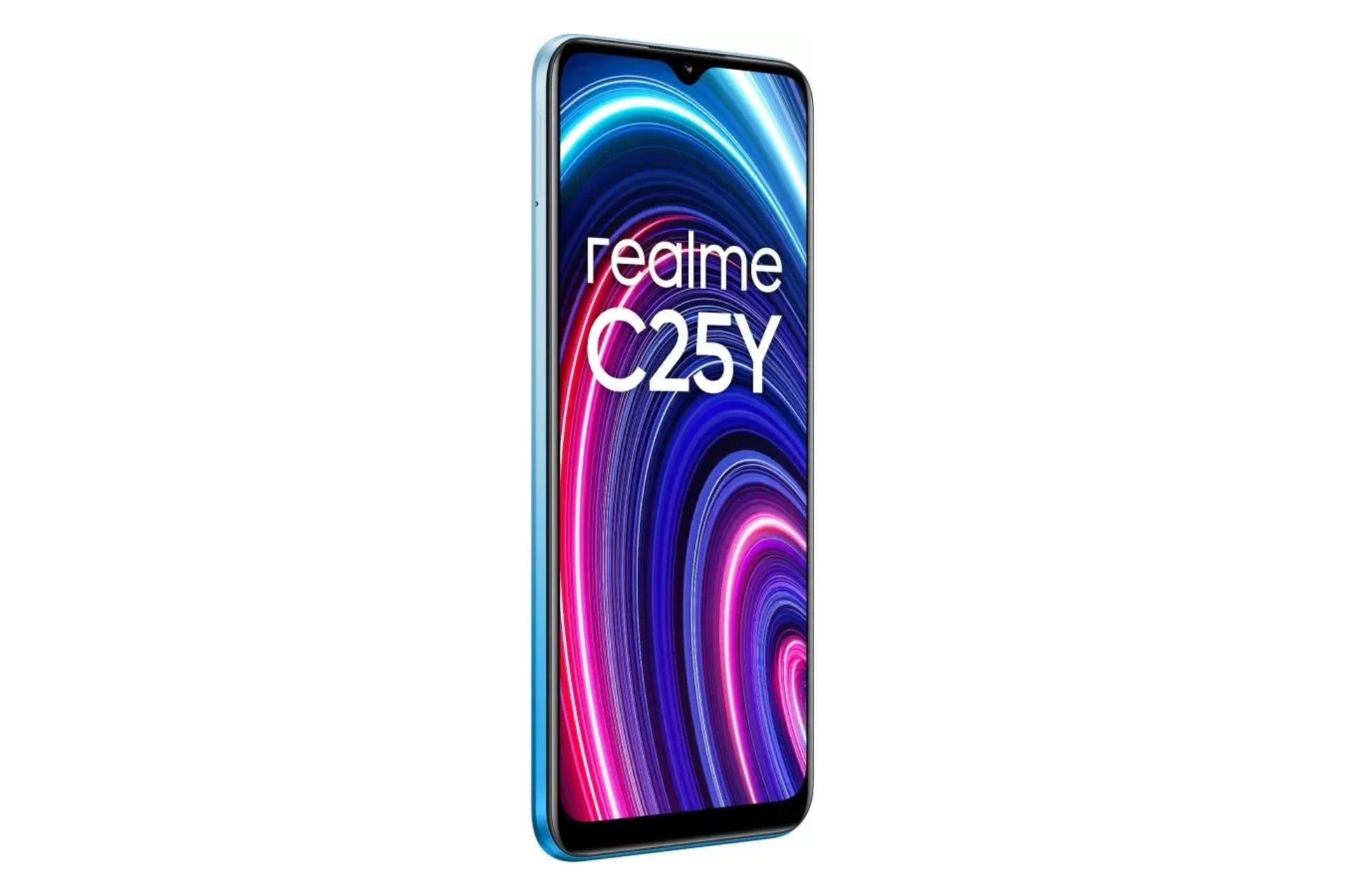 نمای چپ پنل جلو گوشی موبایل ریلمی سی 25 وای / Realme C25Y آبی