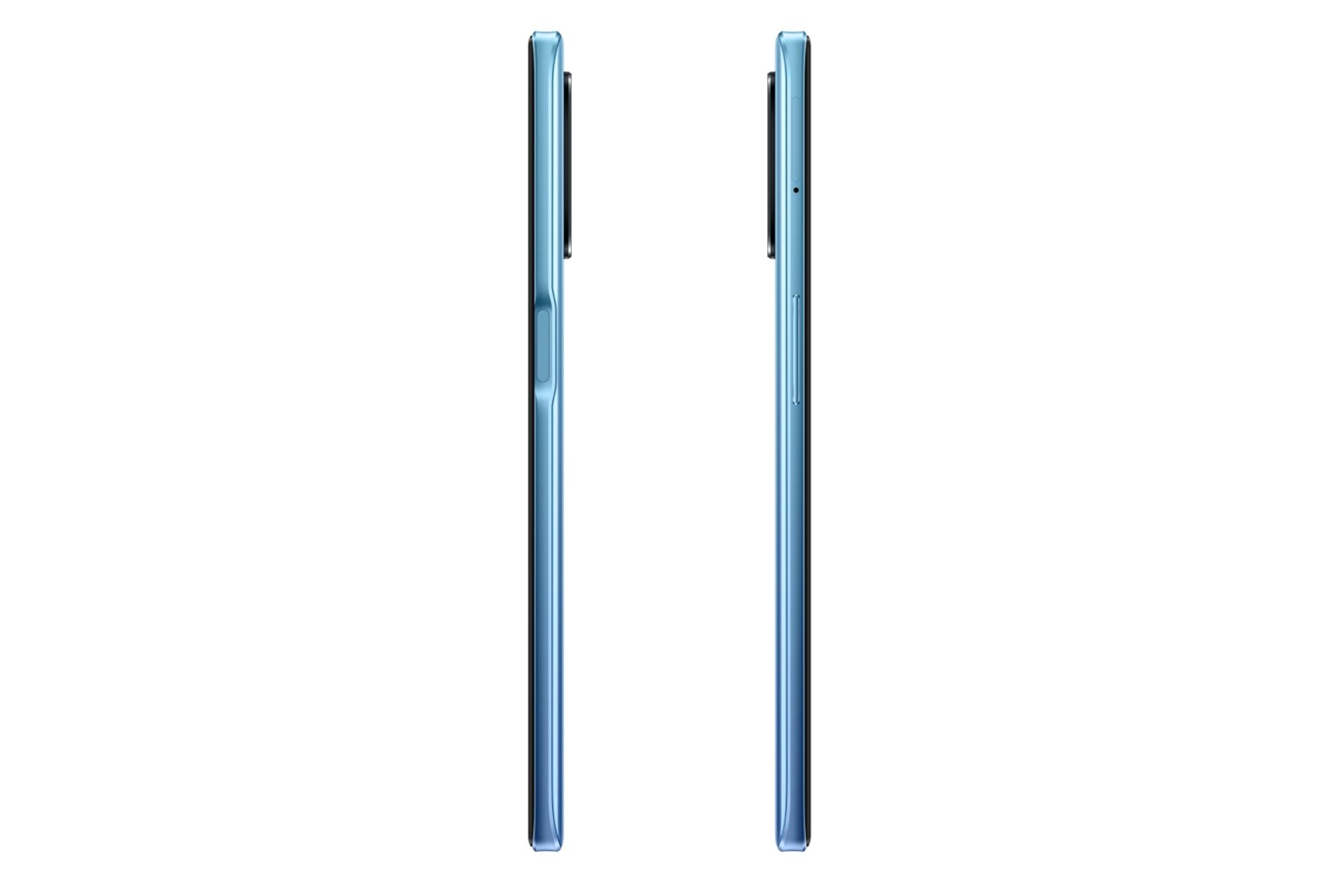 نمای جانبی گوشی موبایل ریلمی 8 Realme 8 5G آبی