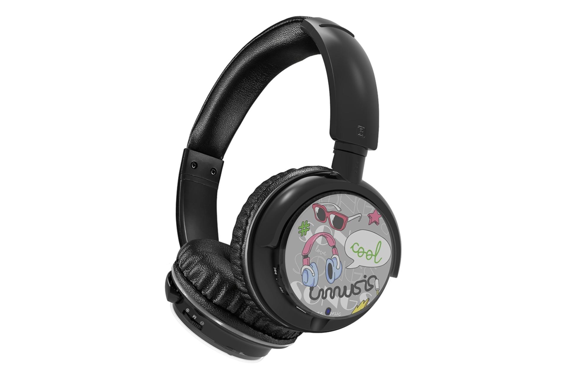 هدفون بی سیم نیا NIA Q3 مشکی طرح موزیک