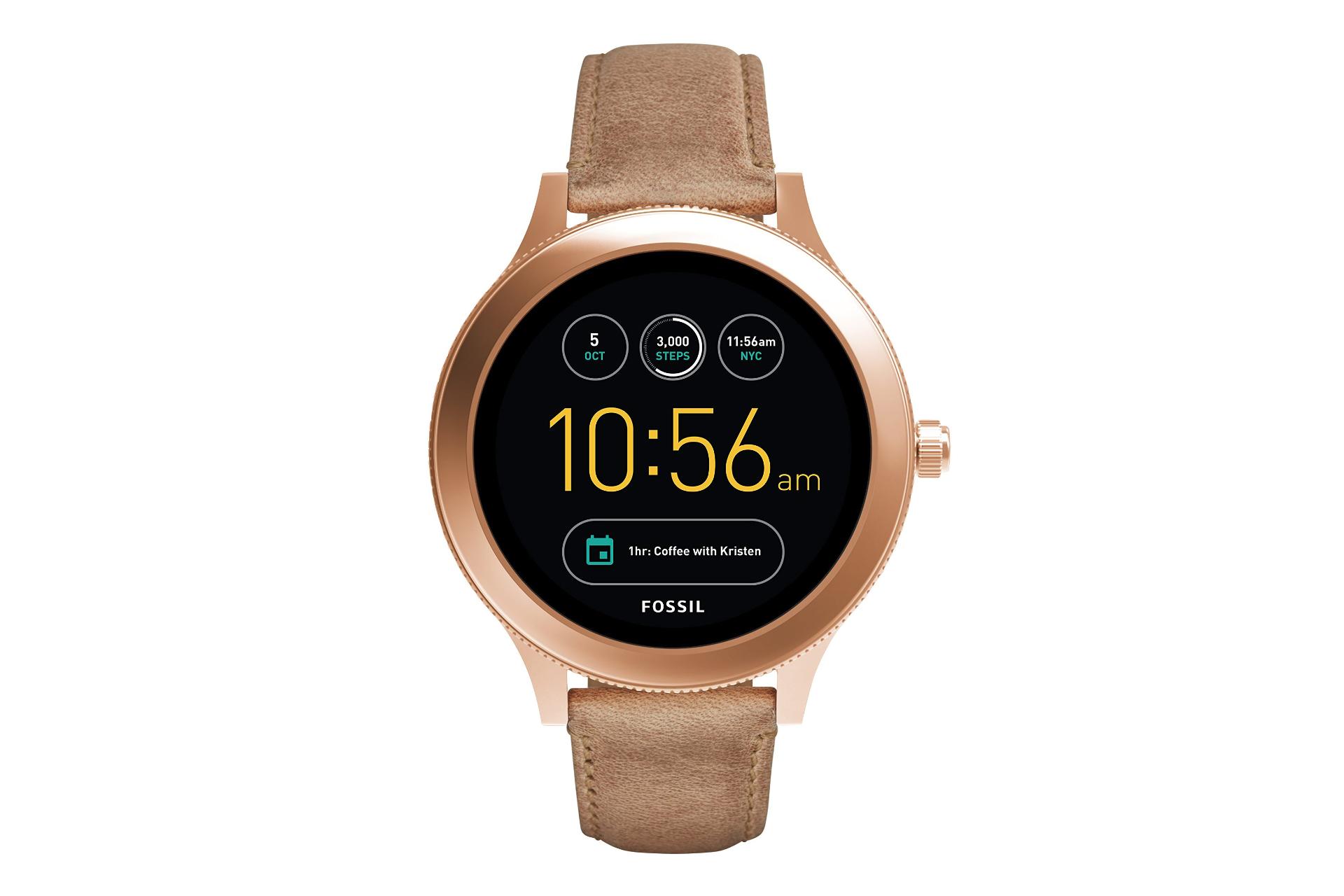 نمای روبروی اسمارت واچ فسیل هیبرید نسخه Gen 3 Venture رزگلد