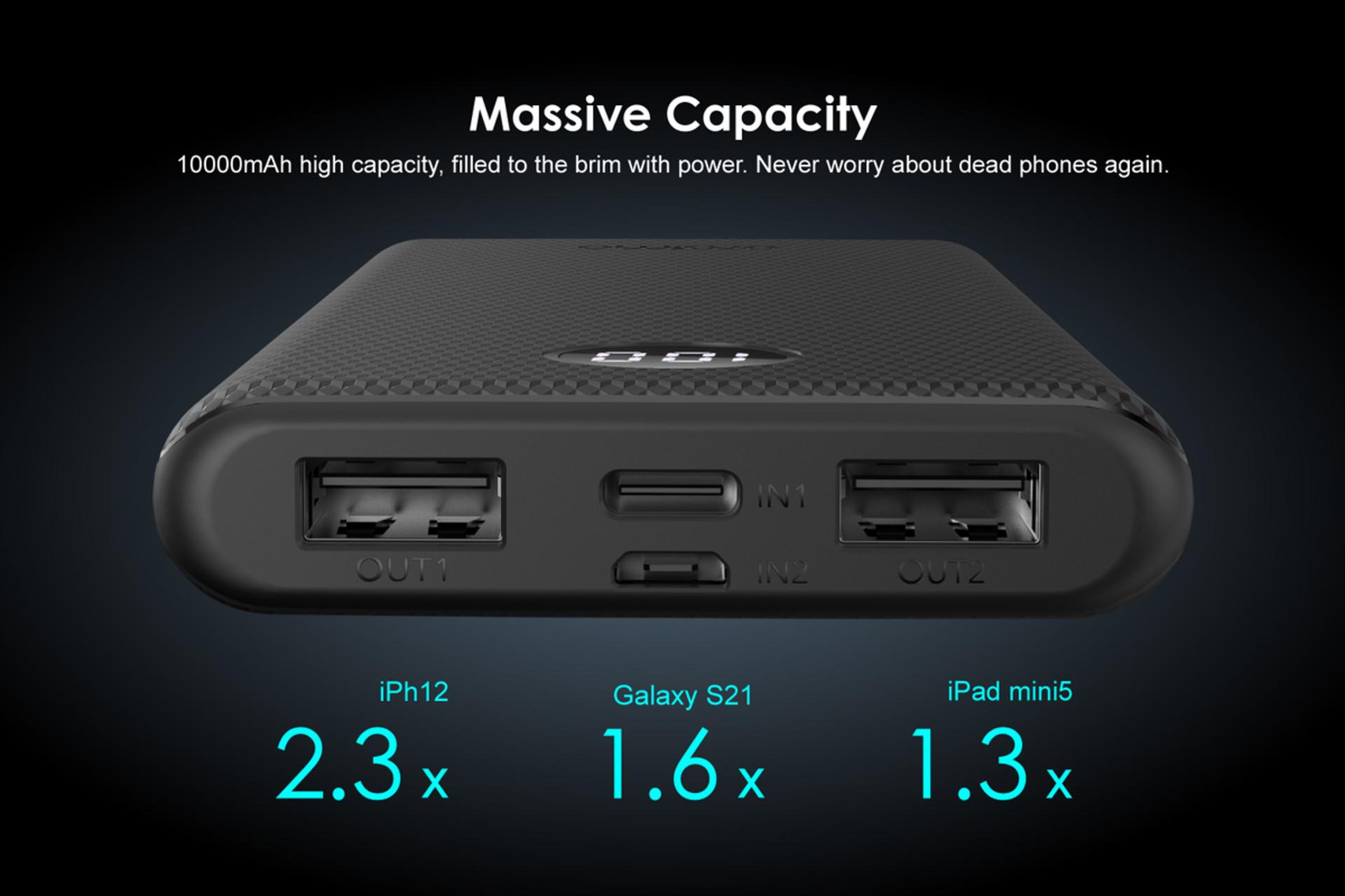 ظرفیت پاوربانک اورایمو Toast 10 Byte