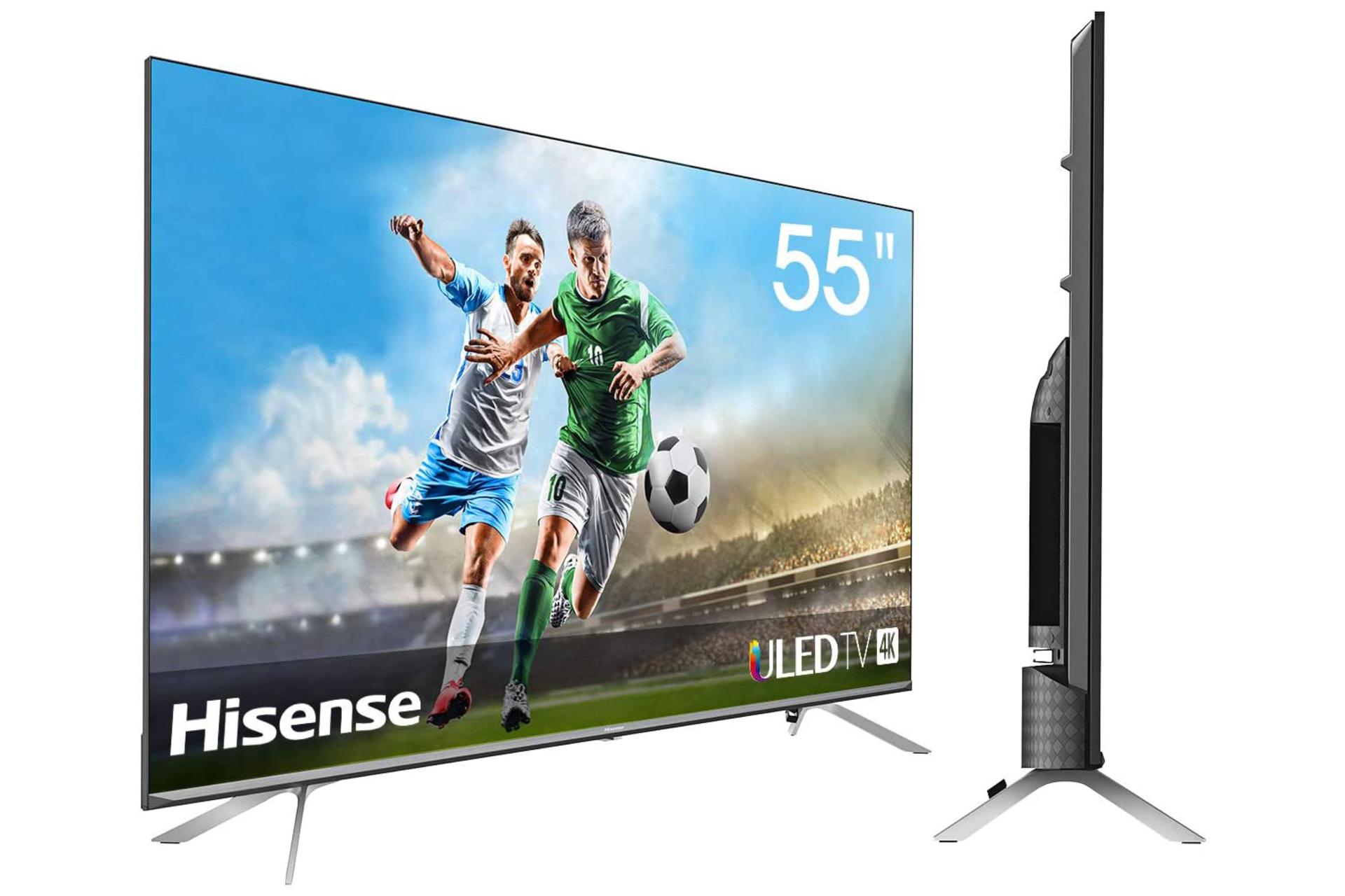 تلویزیون هایسنس نمای جلو و جانبی Hisense 55U7WF