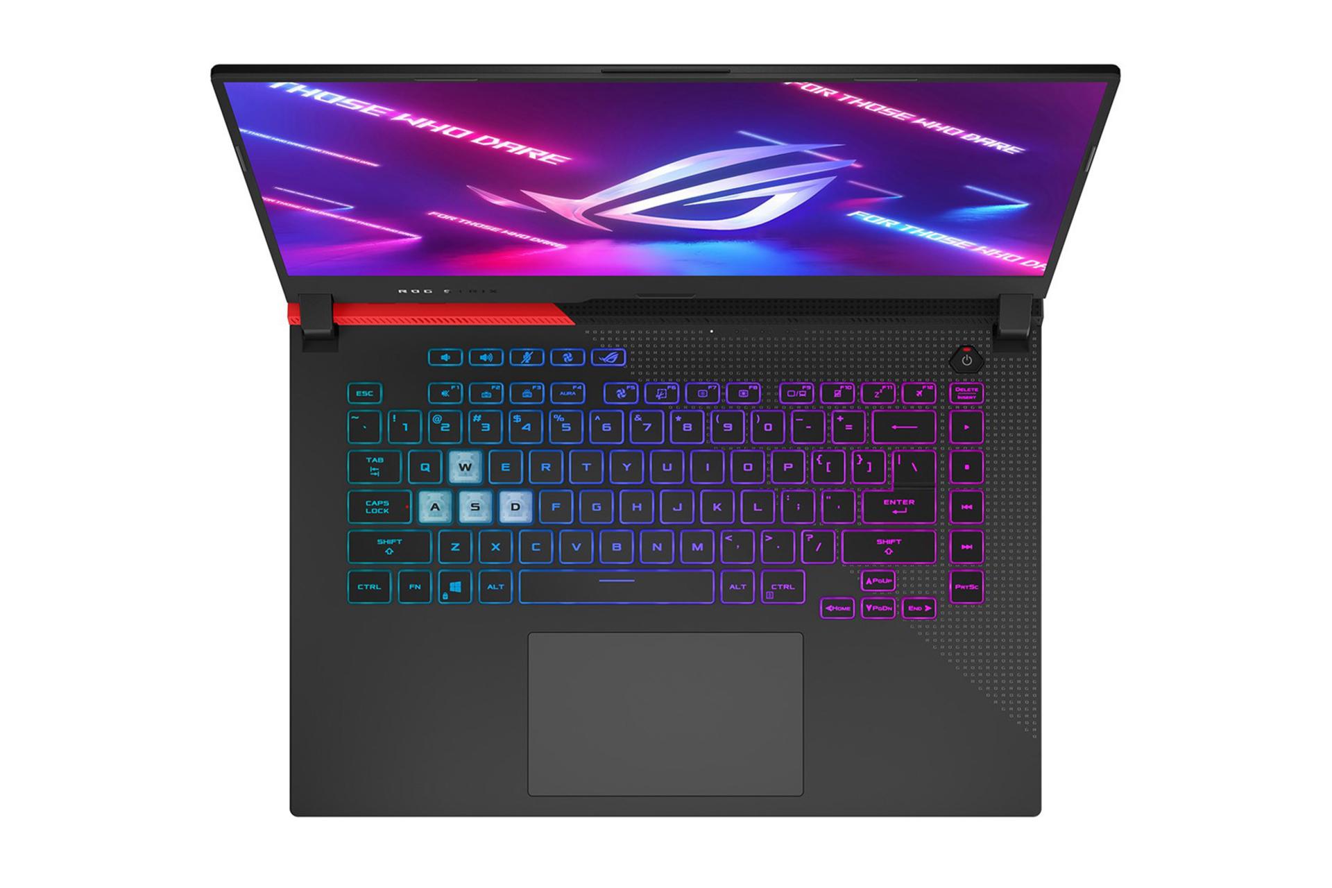 نمای بالا و کیبورد لپ تاپ ASUS ROG Strix G513IH س