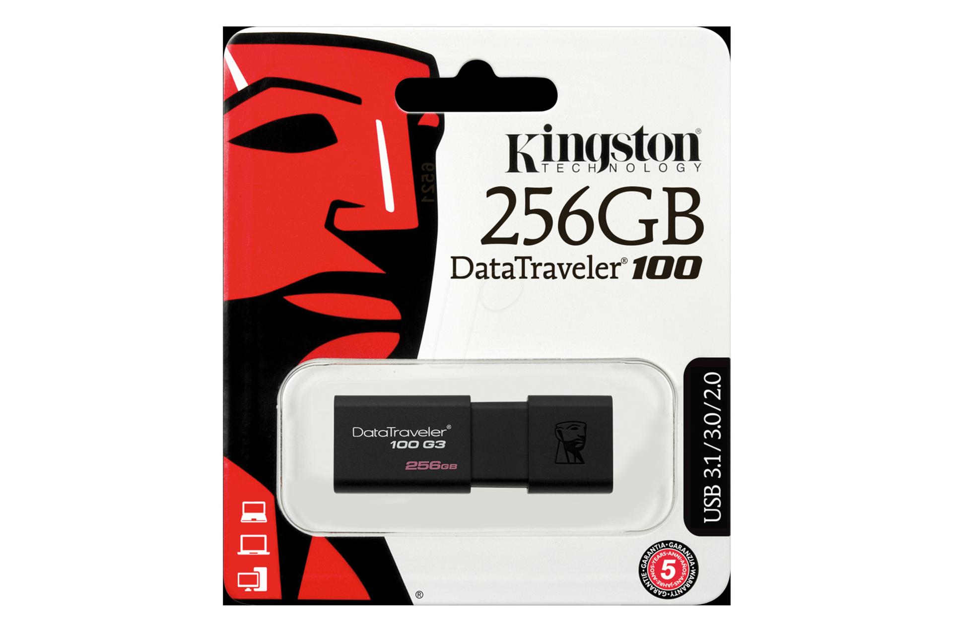 جعبه کینگستون مدل DataTraveler 100 G3 ظرفیت 256 گیگابایت