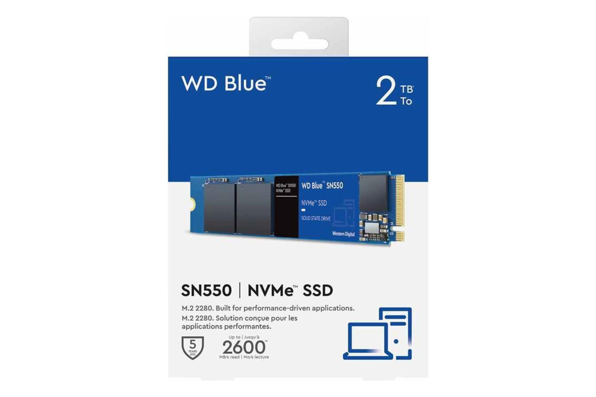 جعبه SSD وسترن دیجیتال Blue SN550 NVMe M.2 ظرفیت 2 ترابایت