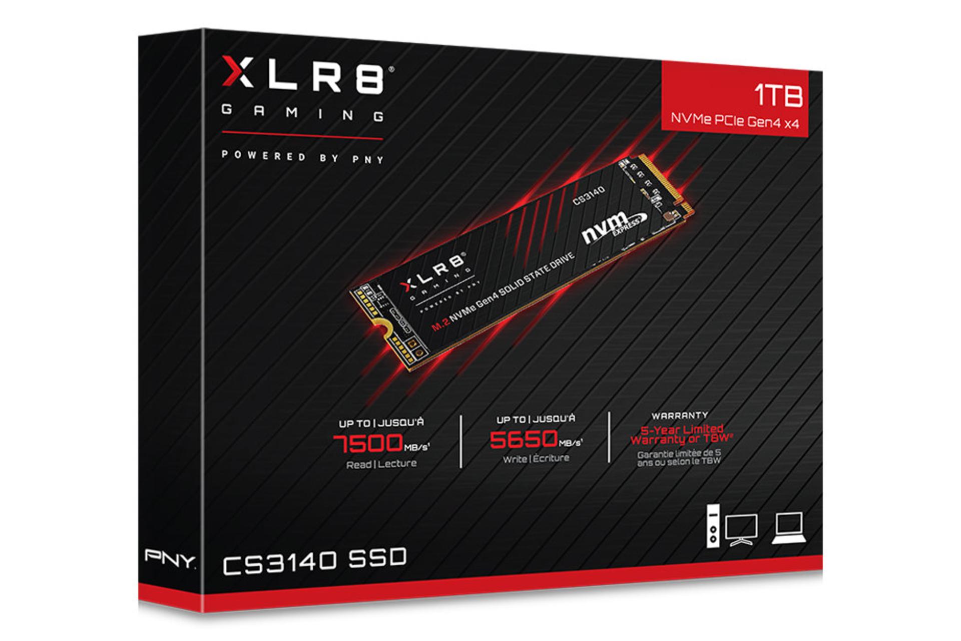 جعبه SSD پی ان وای CS3140 NVMe M.2 ظرفیت 1 ترابایت