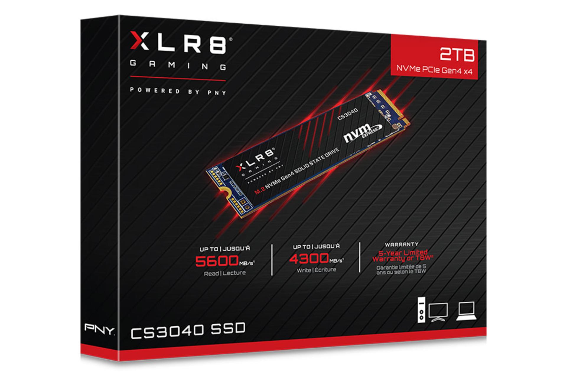 جعبه SSD پی ان وای CS3040 NVMe M.2 ظرفیت 2 ترابایت