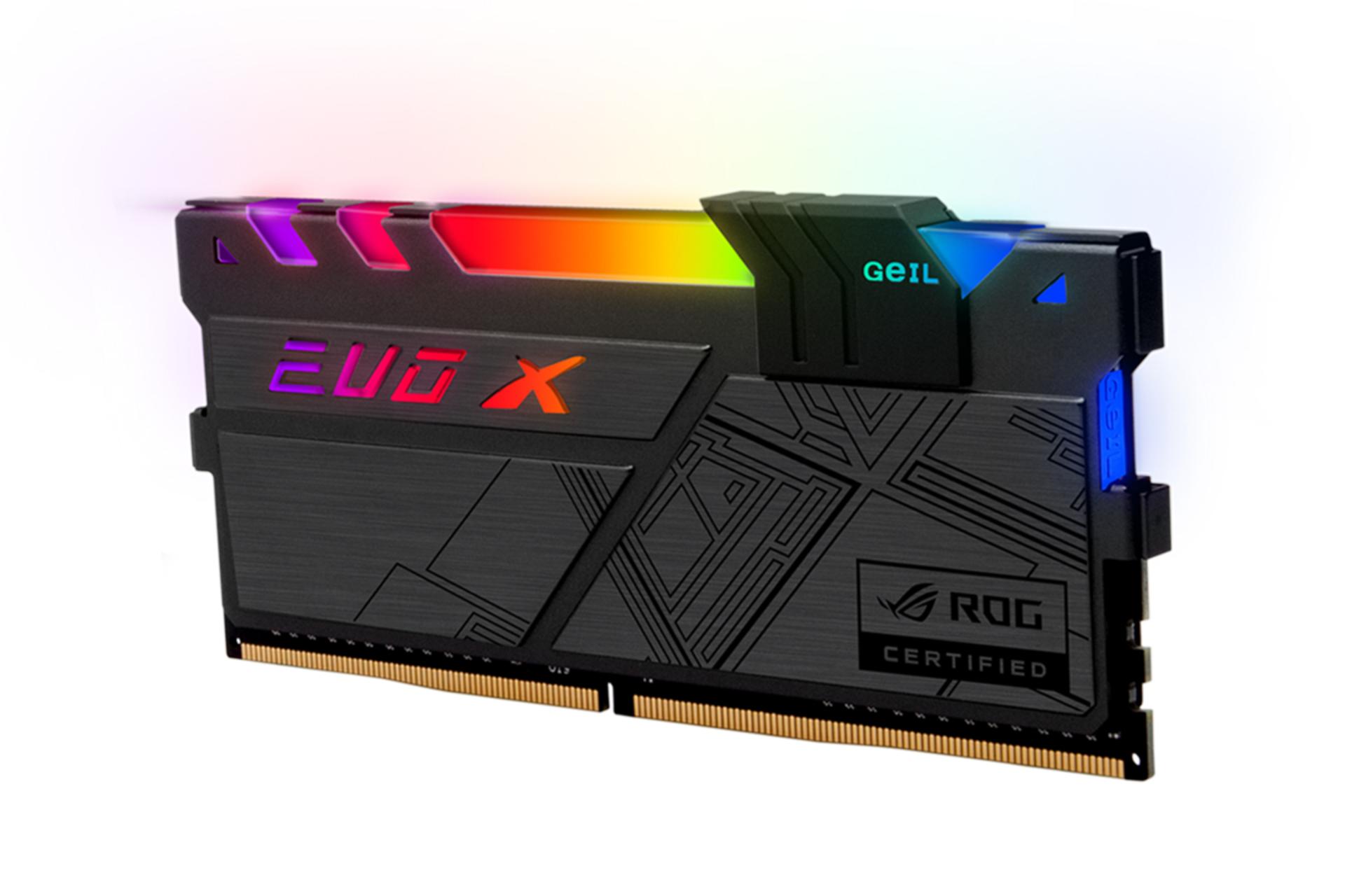نمای کنار رم گیل EVO X II ROG-certified ظرفیت 16 گیگابایت (2x8) از نوع DDR4-3200