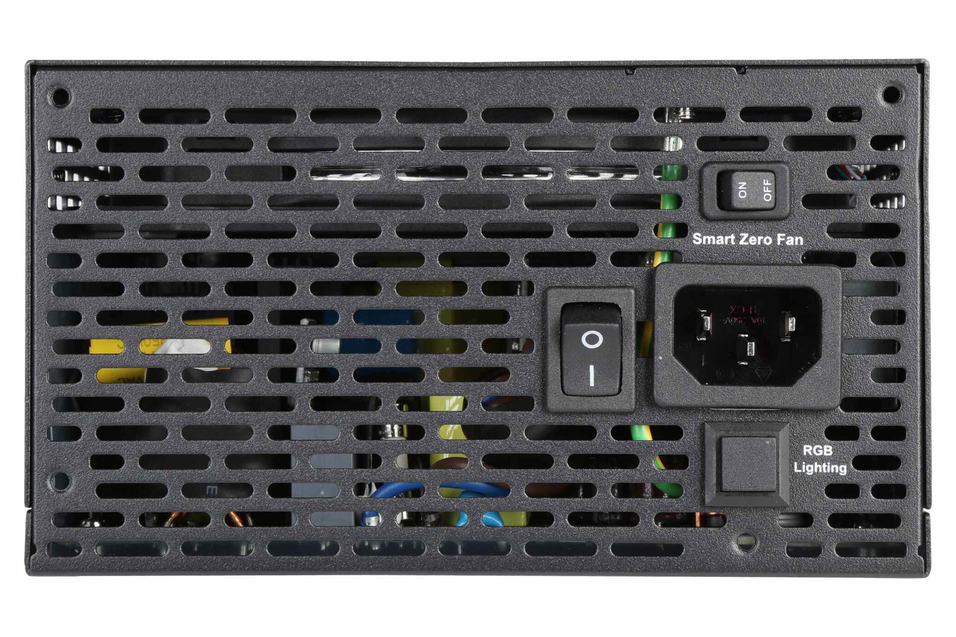 نمای اتصالات برق پاور کامپیوتر ترمالتیک Toughpower Grand RGB با توان 750 وات