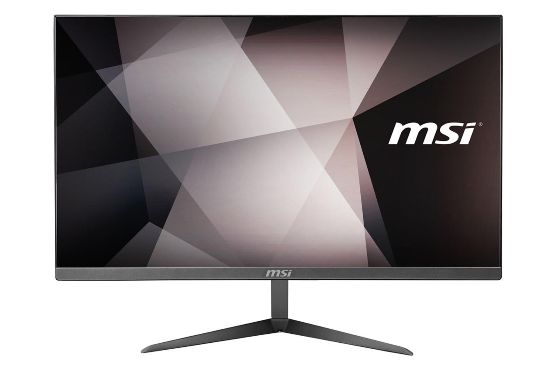 نمای روبرو کامپیوتر آل این وان All in One MSI Pro 24X 7M نقره ای