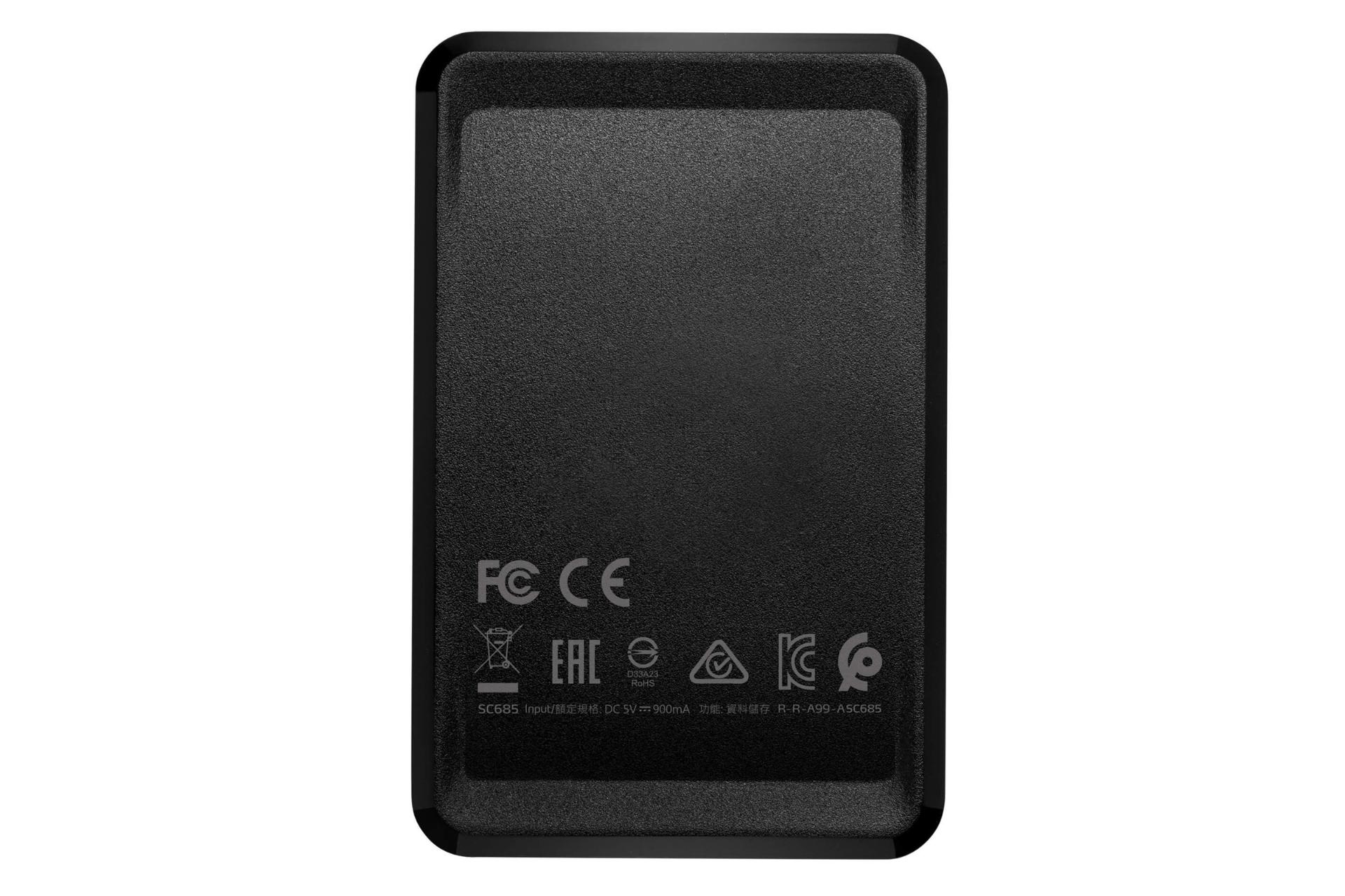 نمای پشت SSD ای دیتا SC685 USB 3.2 Gen 2 ظرفیت 250 گیگابایت