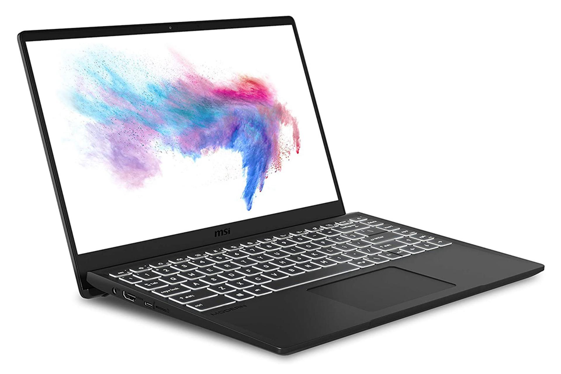 نمای نیمرخ چپ لپ تاپ ام اس آی مدرن 14-b4mw