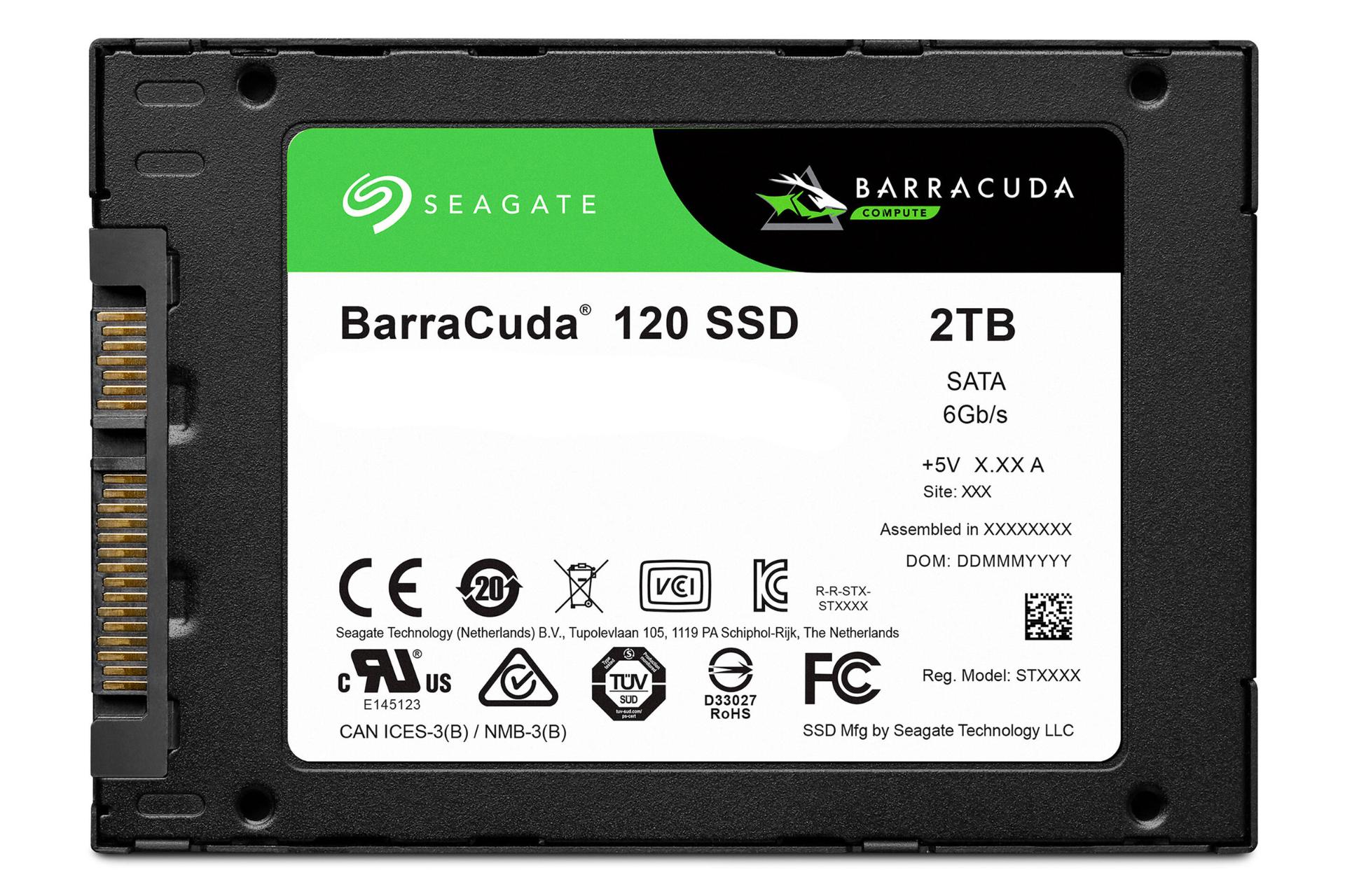 نمای پشت SSD سیگیت BarraCuda 120 SSD SATA 2.5 Inch ظرفیت 250 گیگابایت