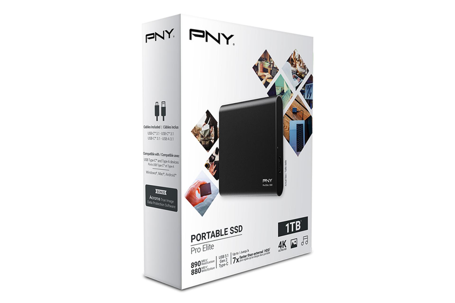 جعبه SSD پی ان وای Pro Elite USB 3.1 Gen 2 ظرفیت 1 ترابایت