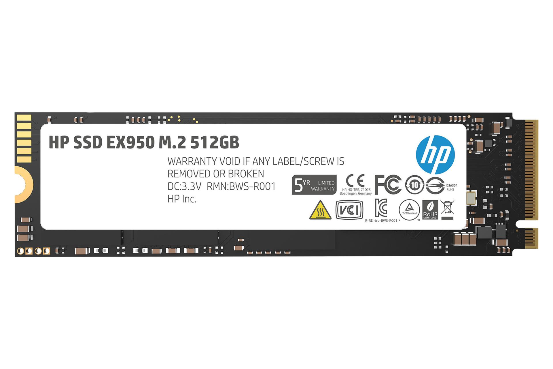 SSD اچ پی EX950 NVMe M.2 ظرفیت 512 گیگابایت