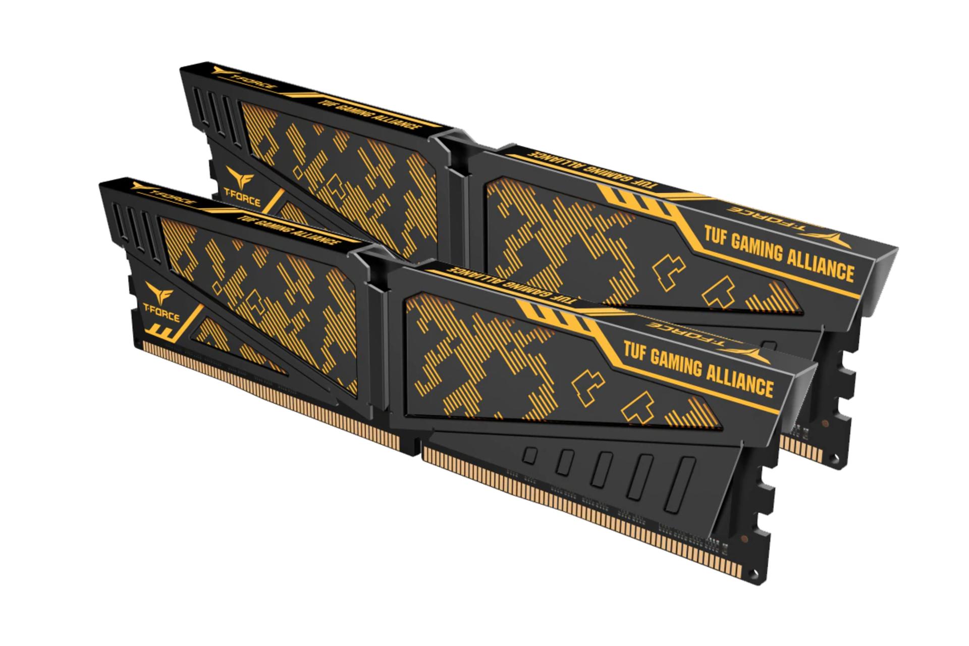 نمای کنار رم تیم گروپ T-FORCE VULCAN TUF ظرفیت 32 گیگابایت (2x16) از نوع DDR4-3200