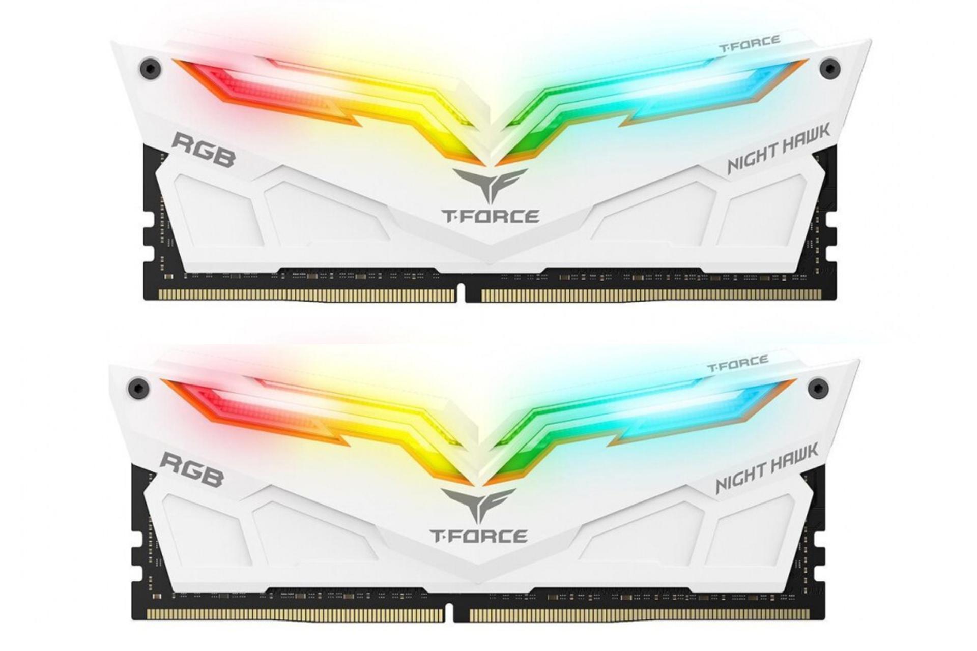 رم تیم گروپ T-FORCE NIGHT HAWK RGB ظرفیت 16 گیگابایت (2x8) از نوع DDR4-3200