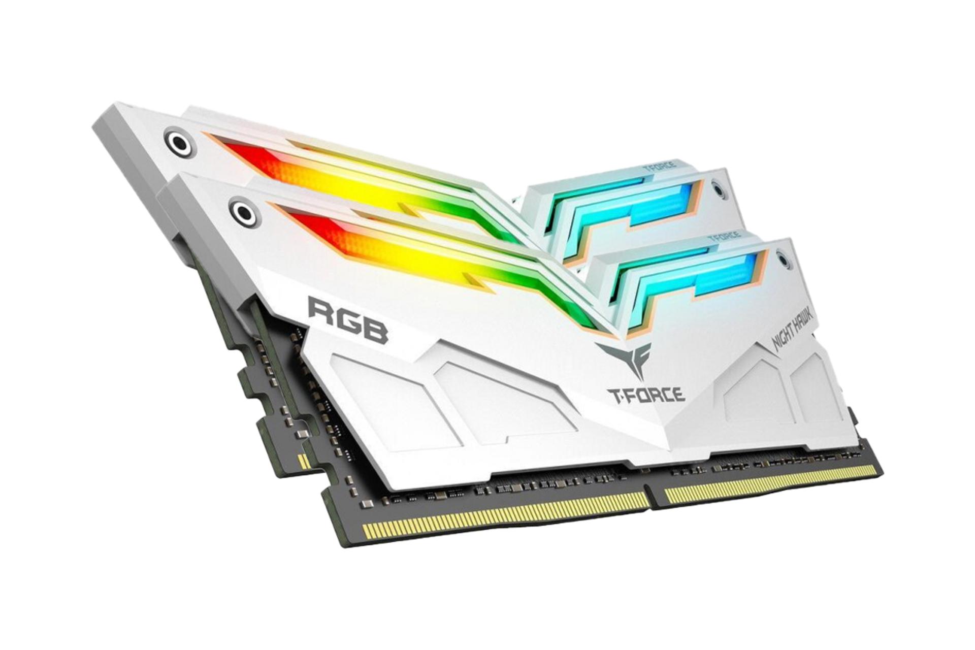 نمای کنار رم تیم گروپ T-FORCE NIGHT HAWK RGB ظرفیت 16 گیگابایت (2x8) از نوع DDR4-3200