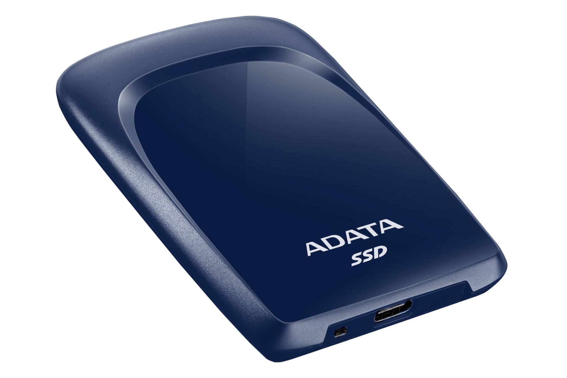 نمای راست SSD ای دیتا SC680 USB 3.2 Gen 2 ظرفیت 1.92 ترابایت آبی