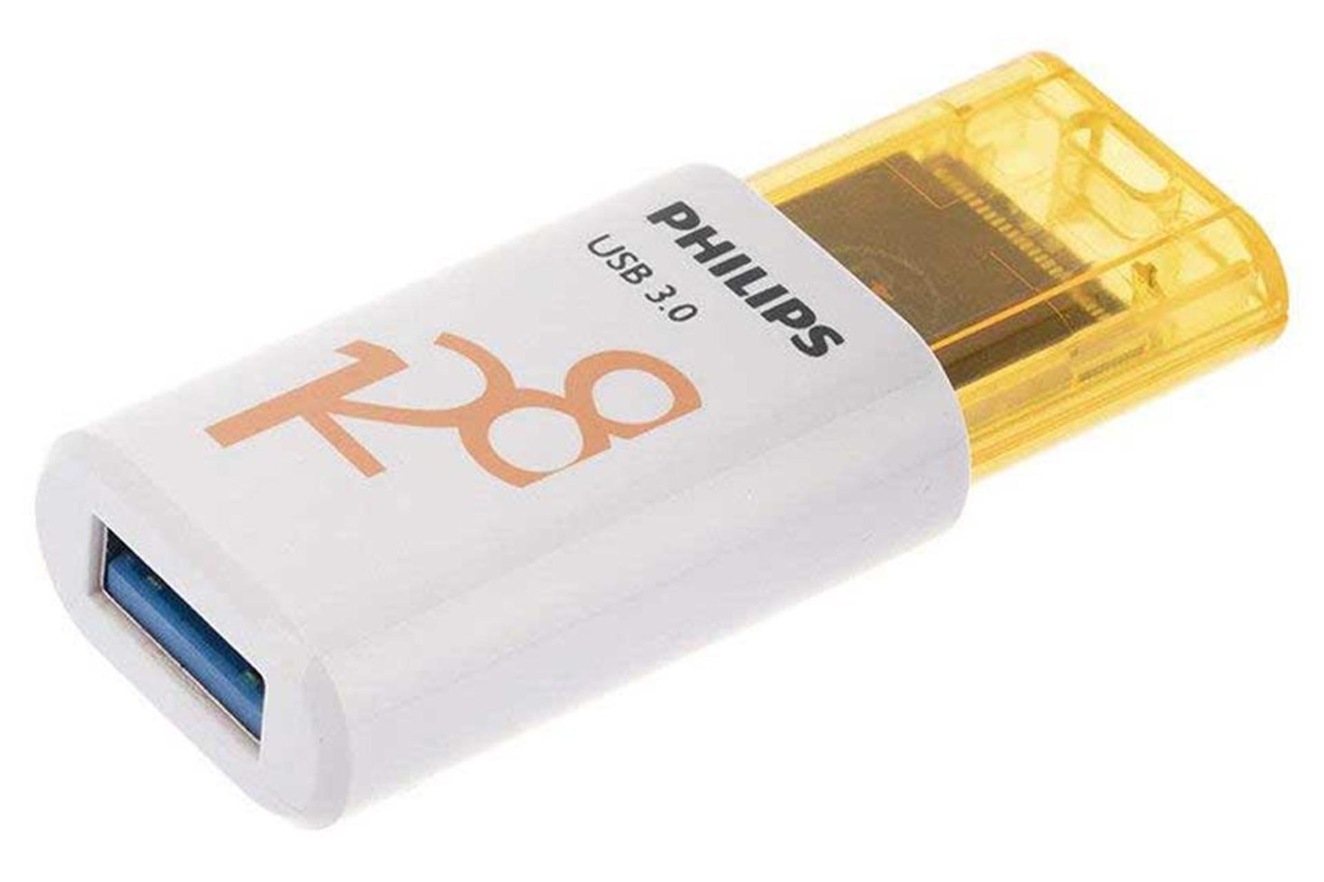 نمای چپ فلش مموری فیلیپس مدل Rain FM12FD155B ظرفیت 128 گیگابایت