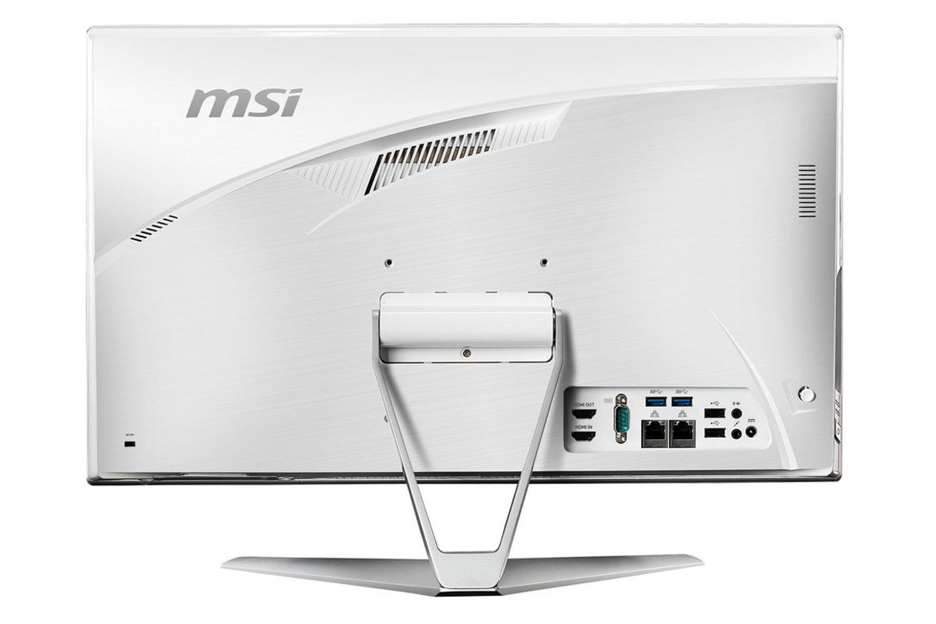 نمای پشت کامپیوتر آل این وان All in One MSI Pro 22X 10M Core i3-10100 سفید