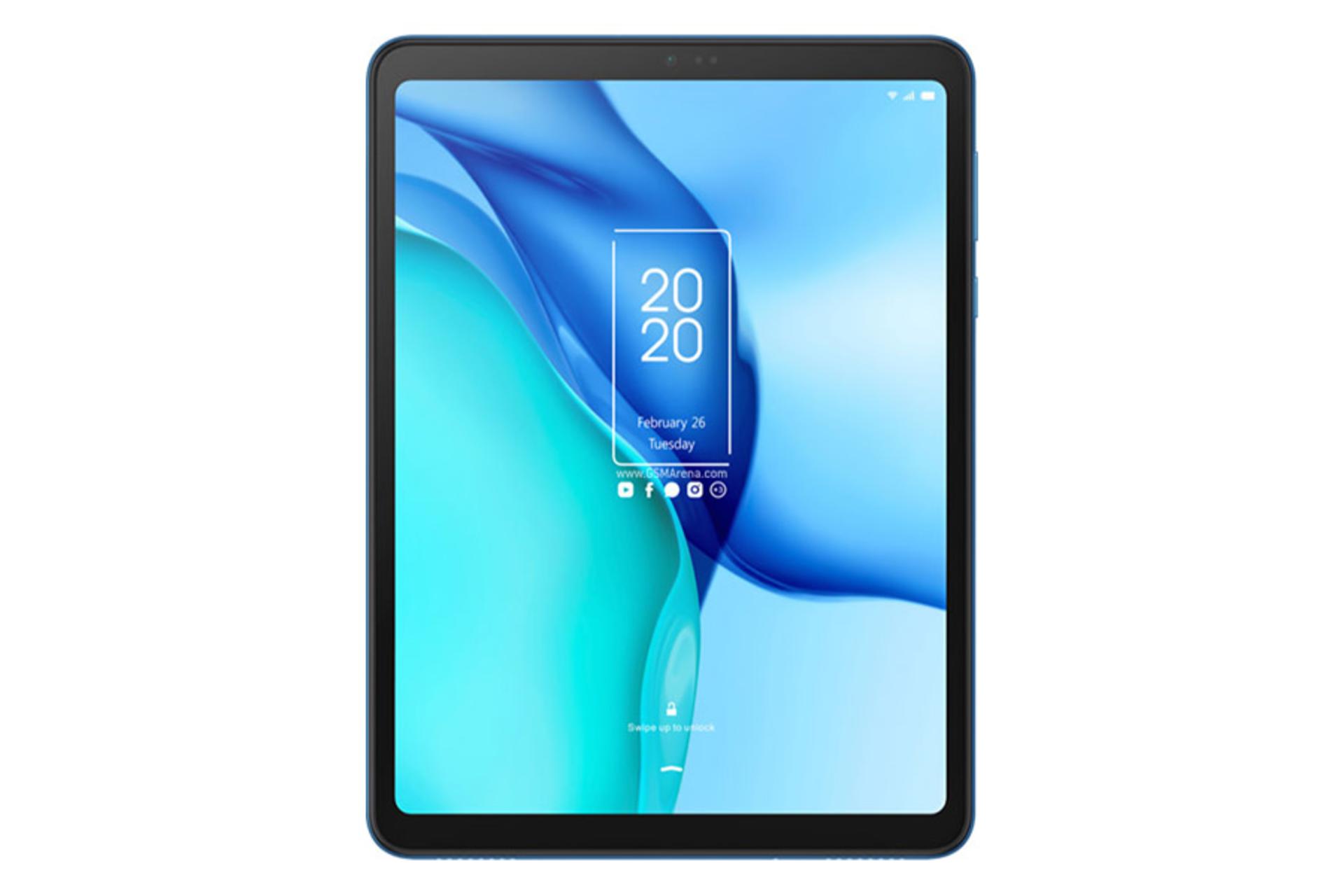 نمای جلو تبلت تی سی ال نکست پیپر رنگ آبی