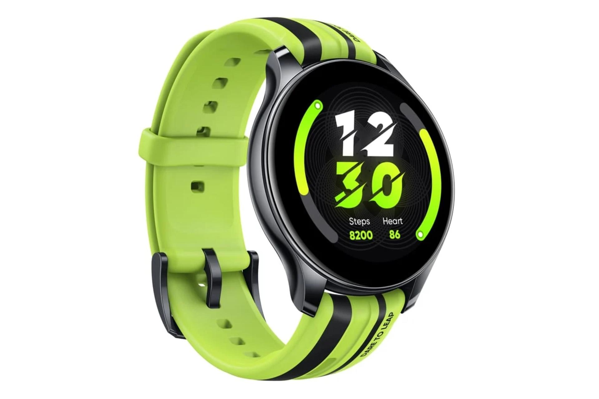 نمای چپ ریلمی واچ تی وان / Realme Watch T1 با بند سبز