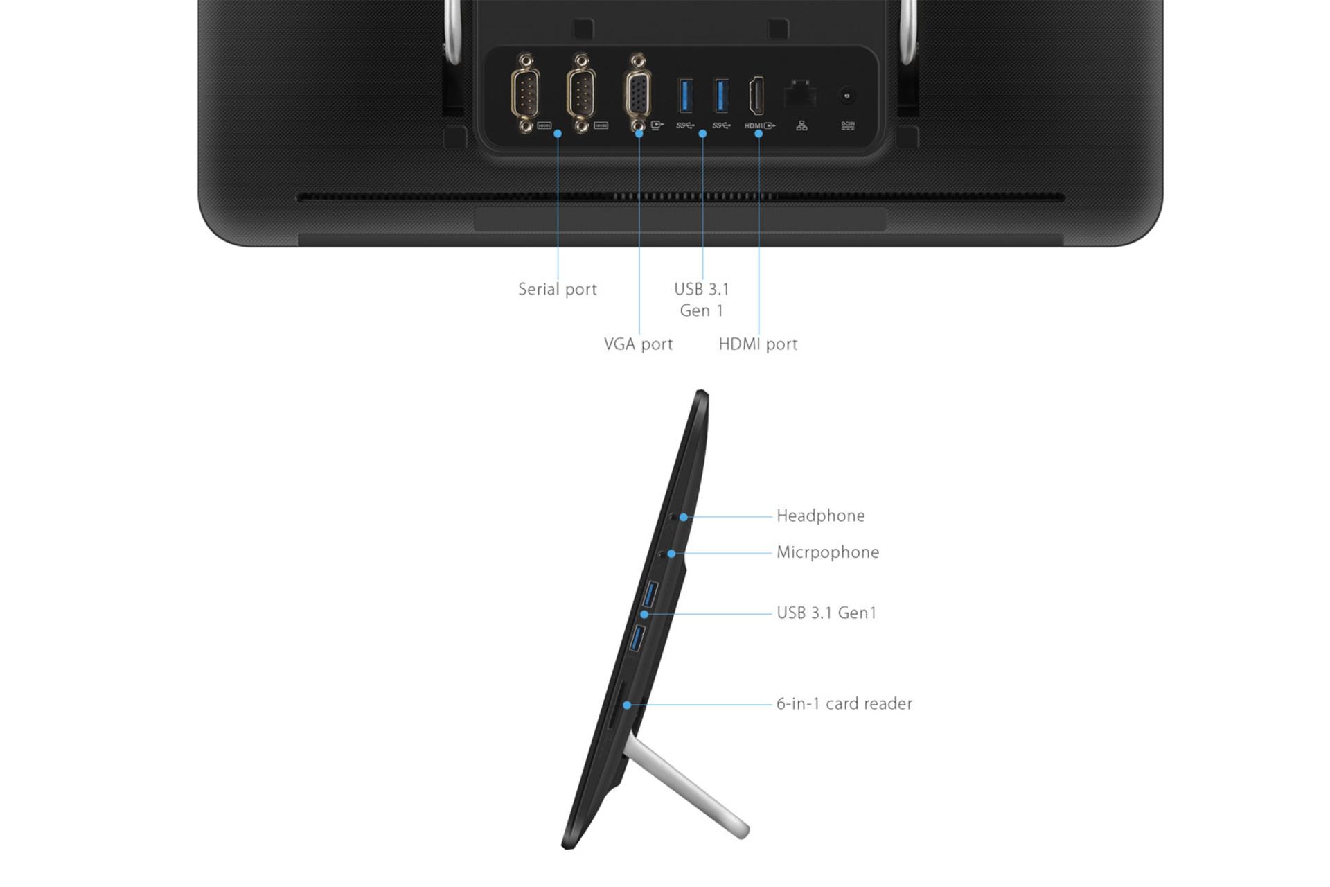 درگاه های کامپیوتر آل این وان All in One ASUS V161