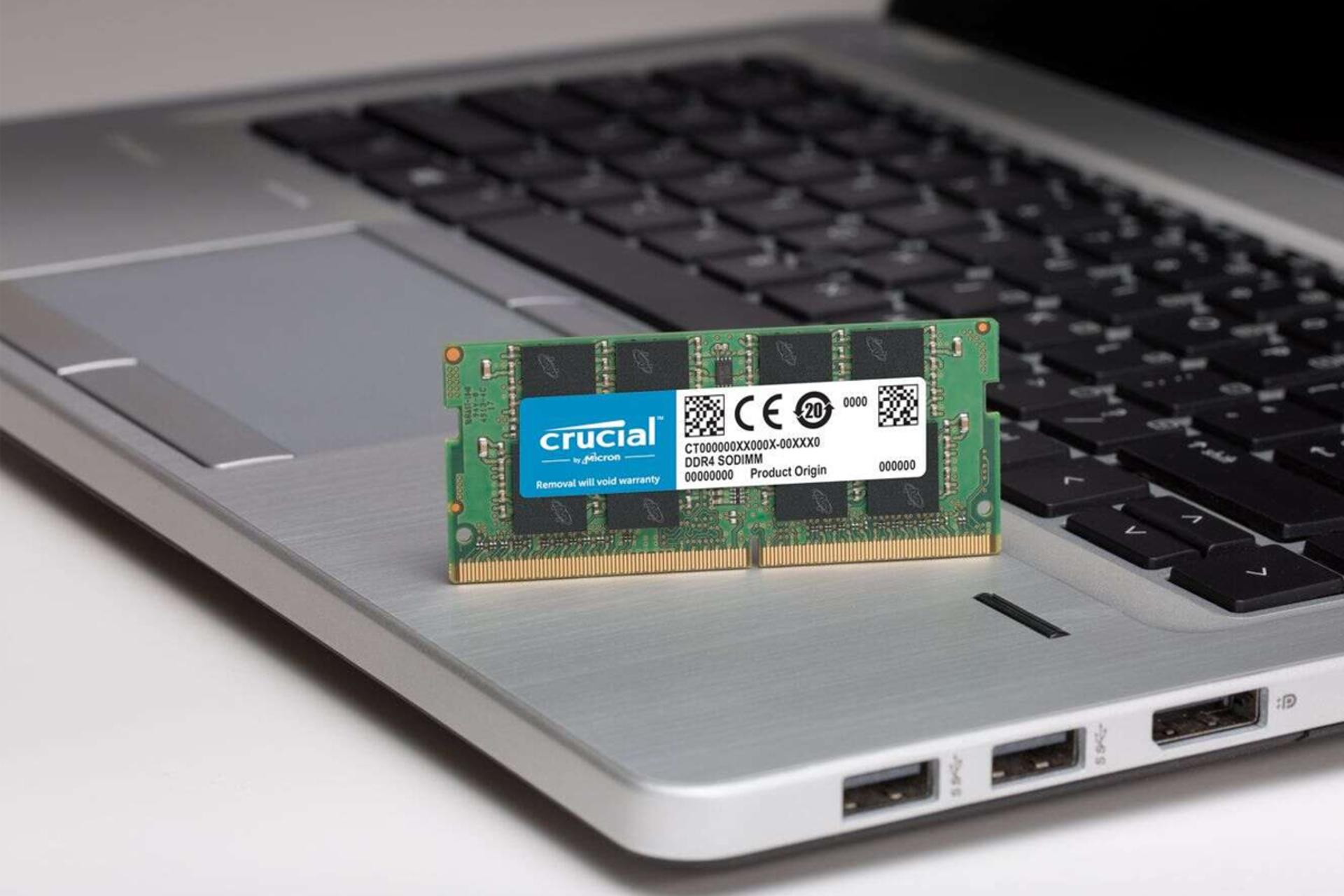 نمای نزدیک رم کروشیال CT2K8G4SFRA32A ظرفیت 16 گیگابایت (2x8) از نوع DDR4-3200