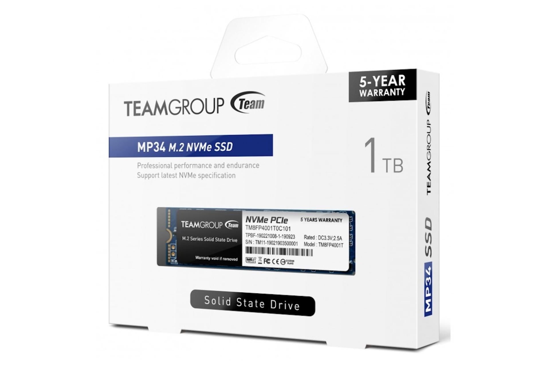 جعبه SSD تیم گروپ MP34 NVMe M.2 ظرفیت 1 ترابایت TeamGroup