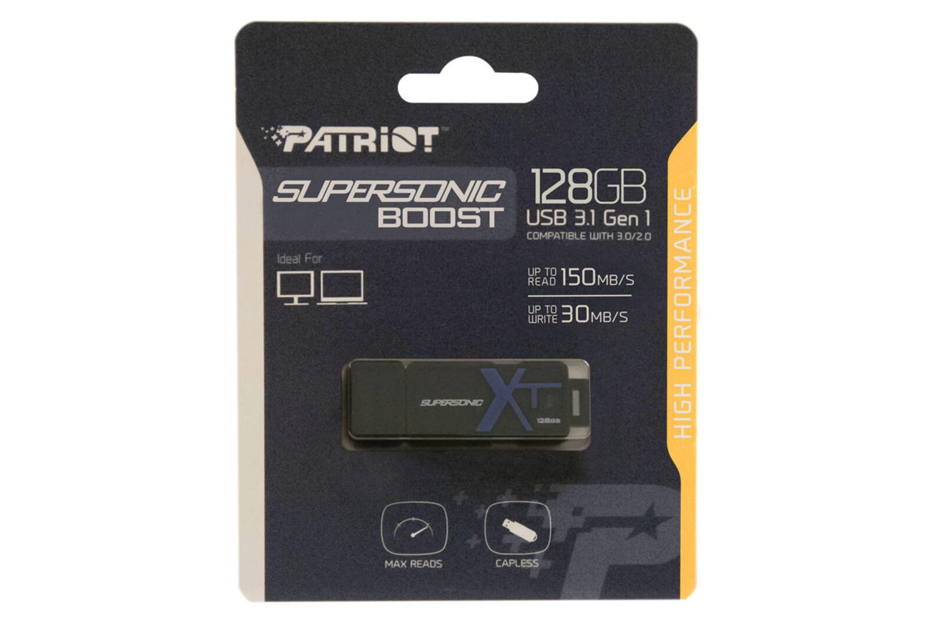 مرجع متخصصين ايران جعبه پاتريوت مدل Supersonic Boost XT USB3.1 Gen1 ظرفيت 128 گيگابايت