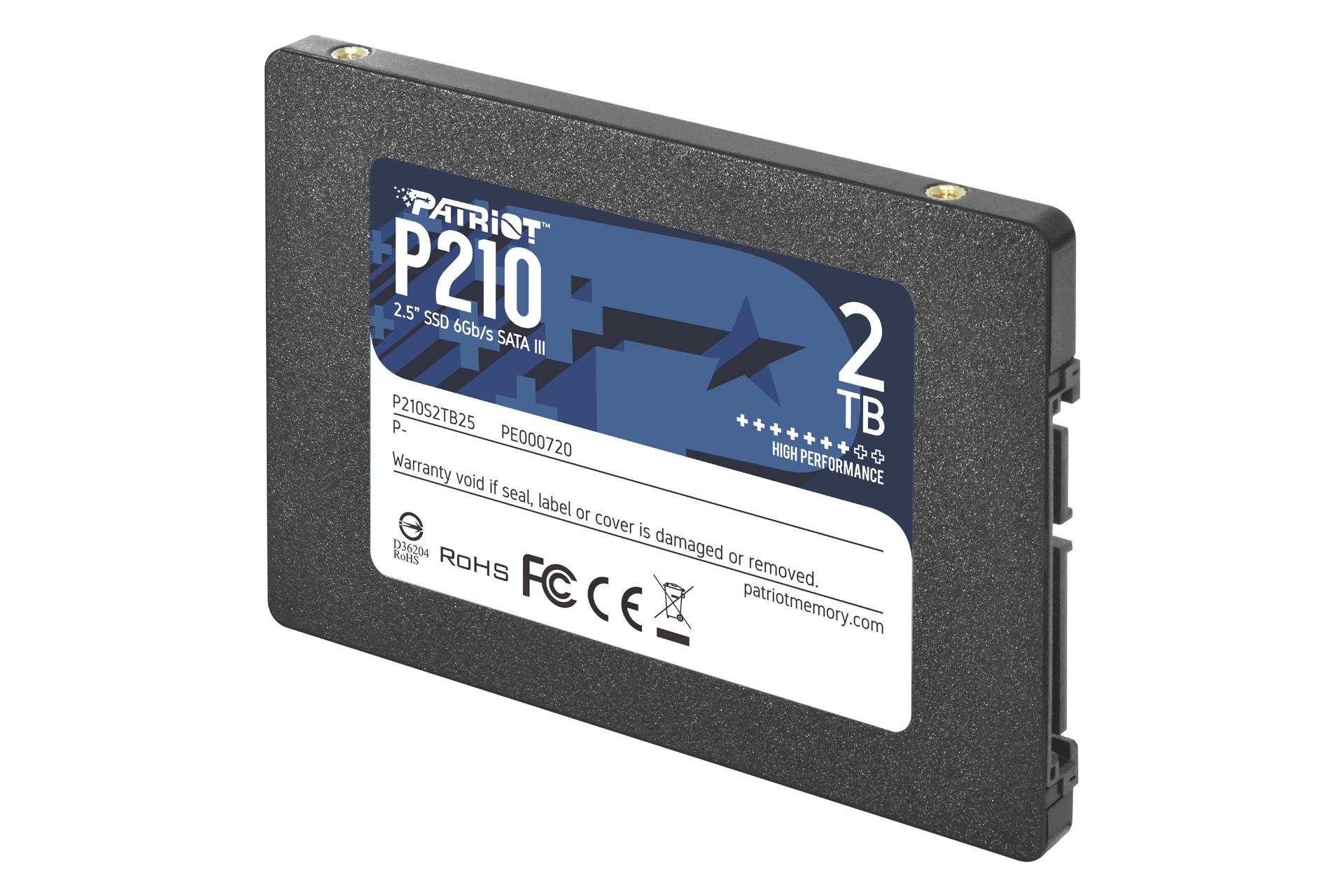 نمای راست SSD پتریوت Patriot P210 SATA 2.5 Inch 2TB ظرفیت 2 ترابایت