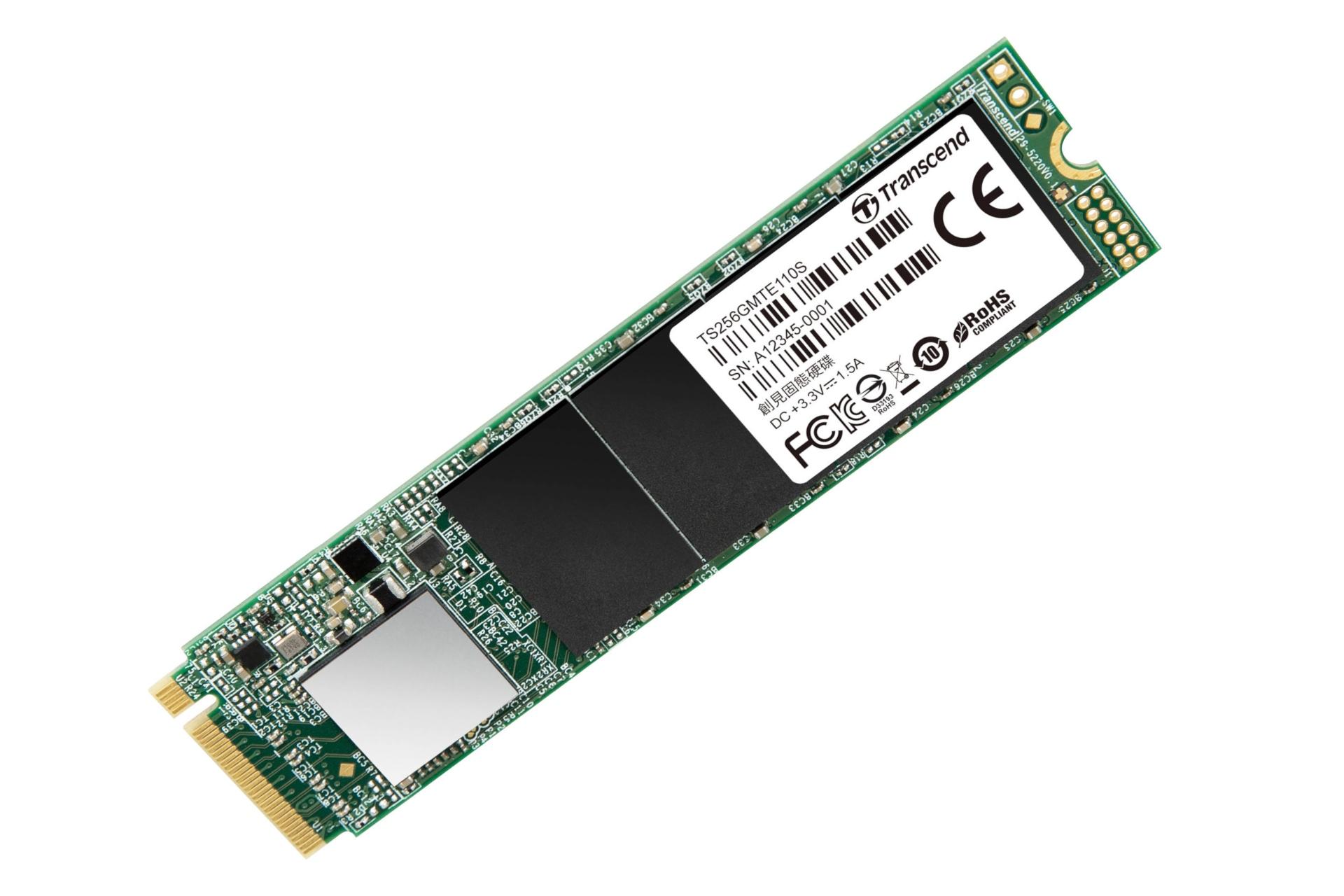 نمای چپ SSD ترنسند Transcend 110S NVMe M.2 256GB ظرفیت 256 گیگابایت