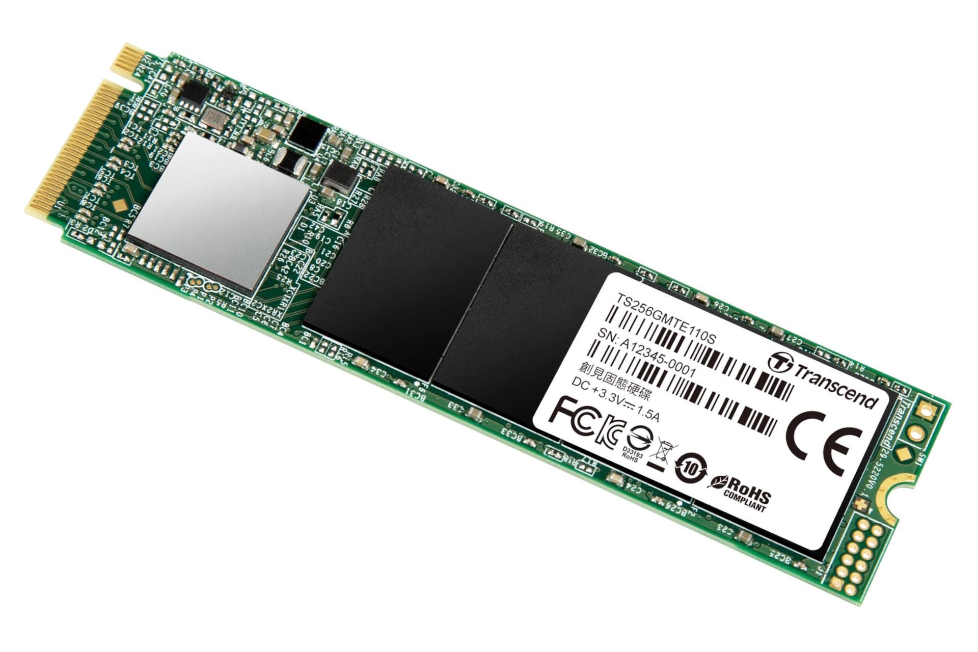 نمای راست SSD ترنسند Transcend 110S NVMe M.2 256GB ظرفیت 256 گیگابایت