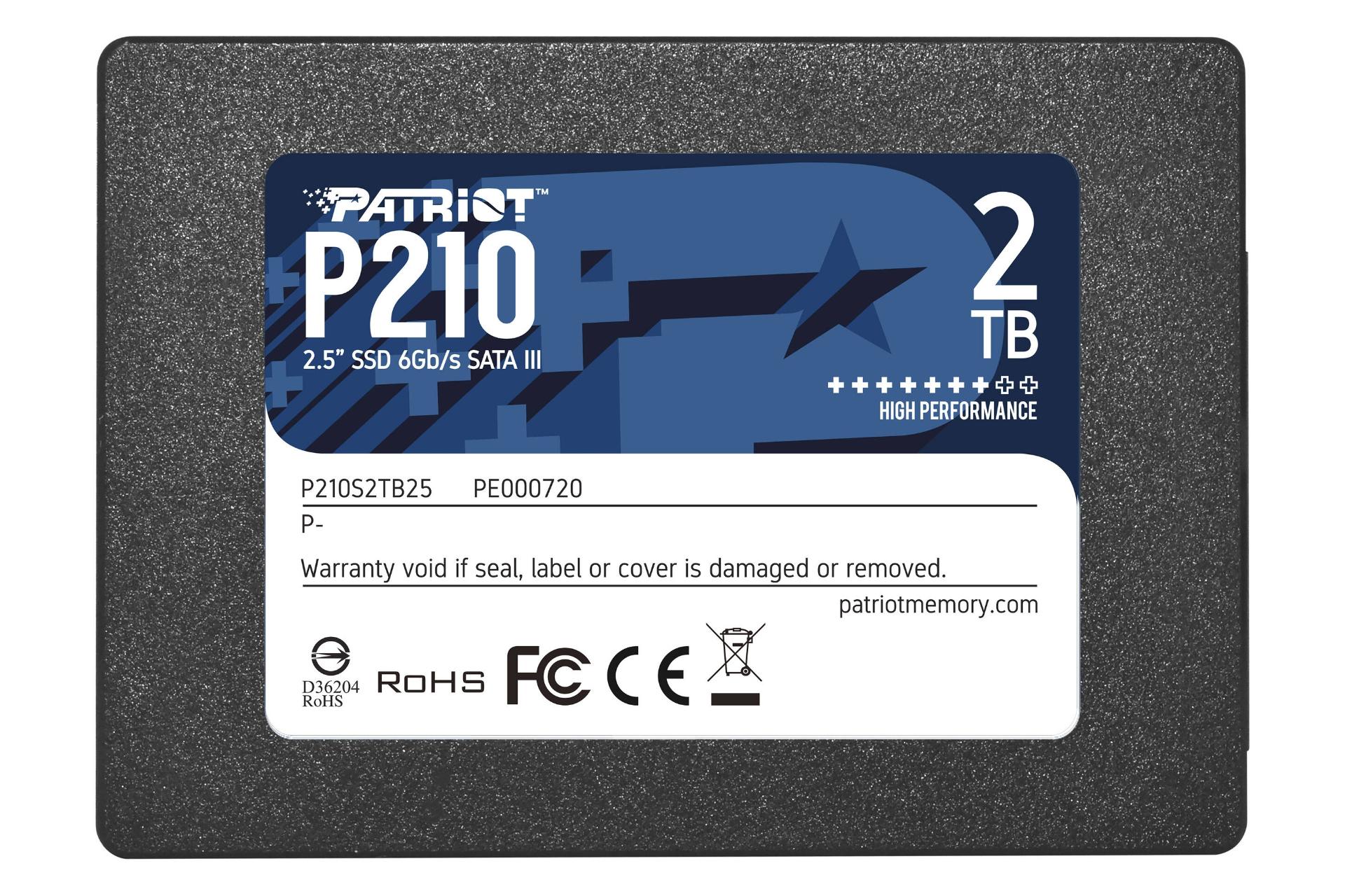 مرجع متخصصين ايران SSD پتريوت Patriot P210 SATA 2.5 Inch 2TB ظرفيت 2 ترابايت