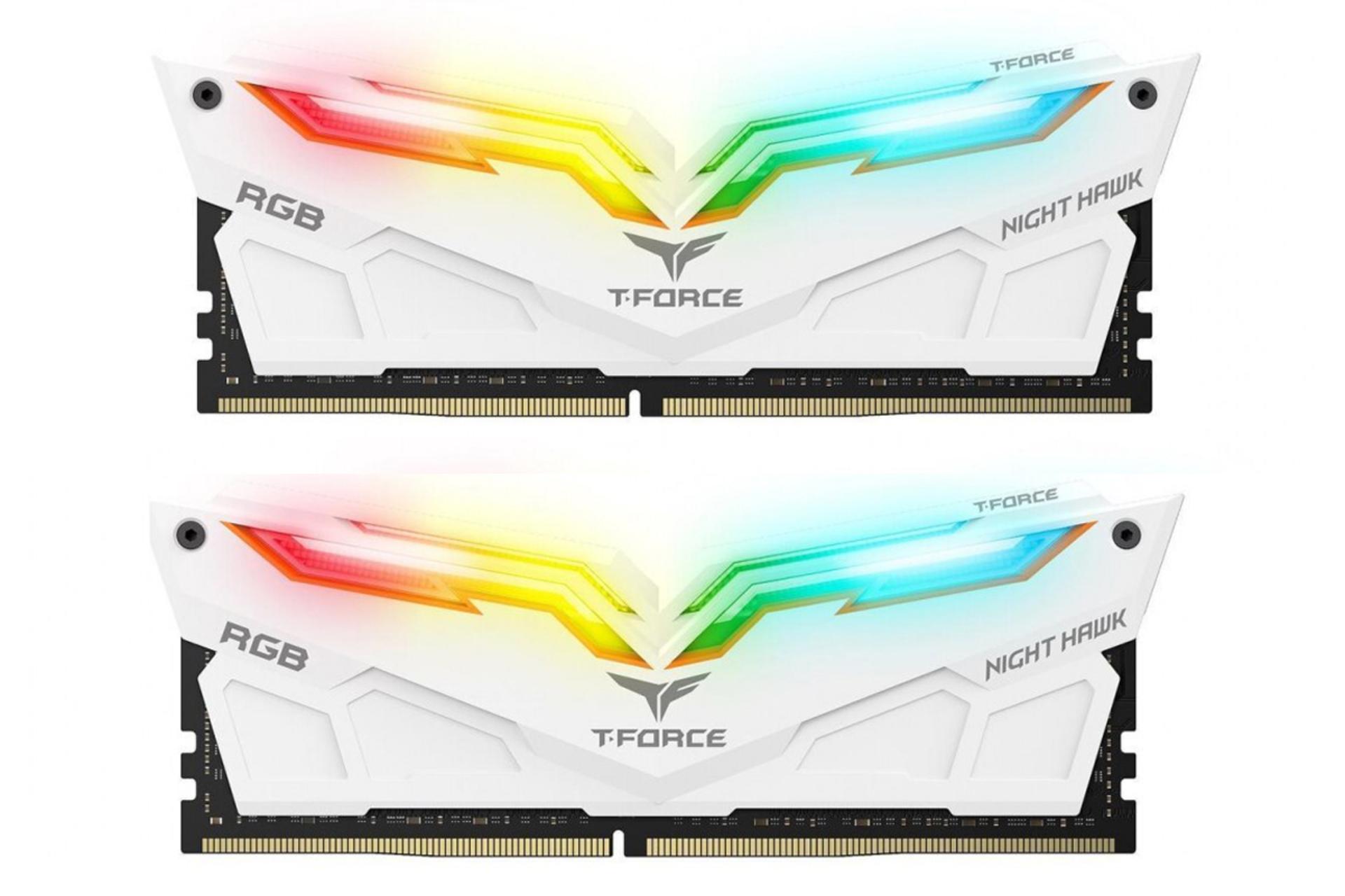 رم تیم گروپ T-FORCE NIGHT HAWK RGB ظرفیت 32 گیگابایت (2x16) از نوع DDR4-3200