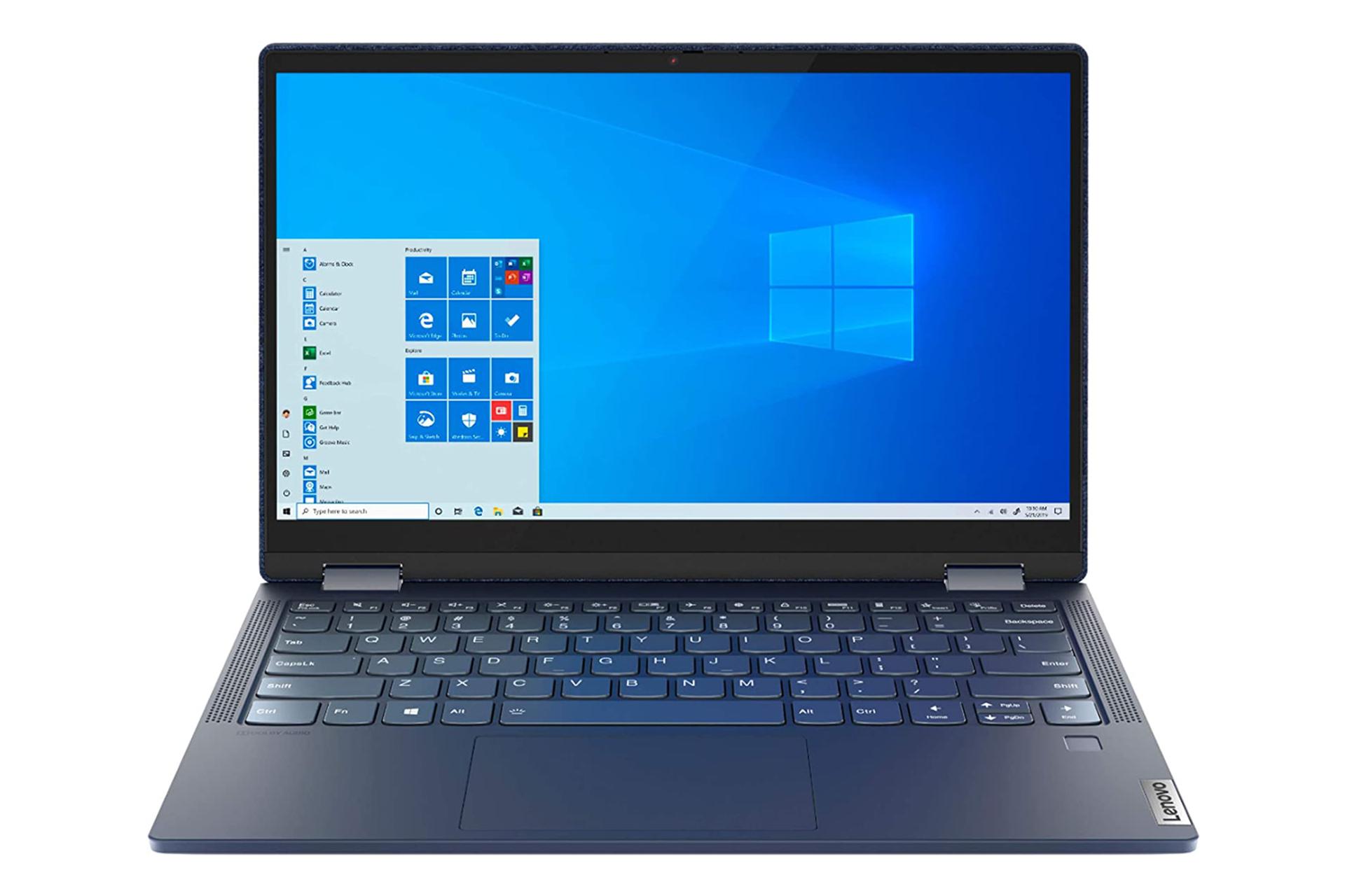 نمای جلو لپ تاپ لنوو Yoga 6 با صفحه روشن