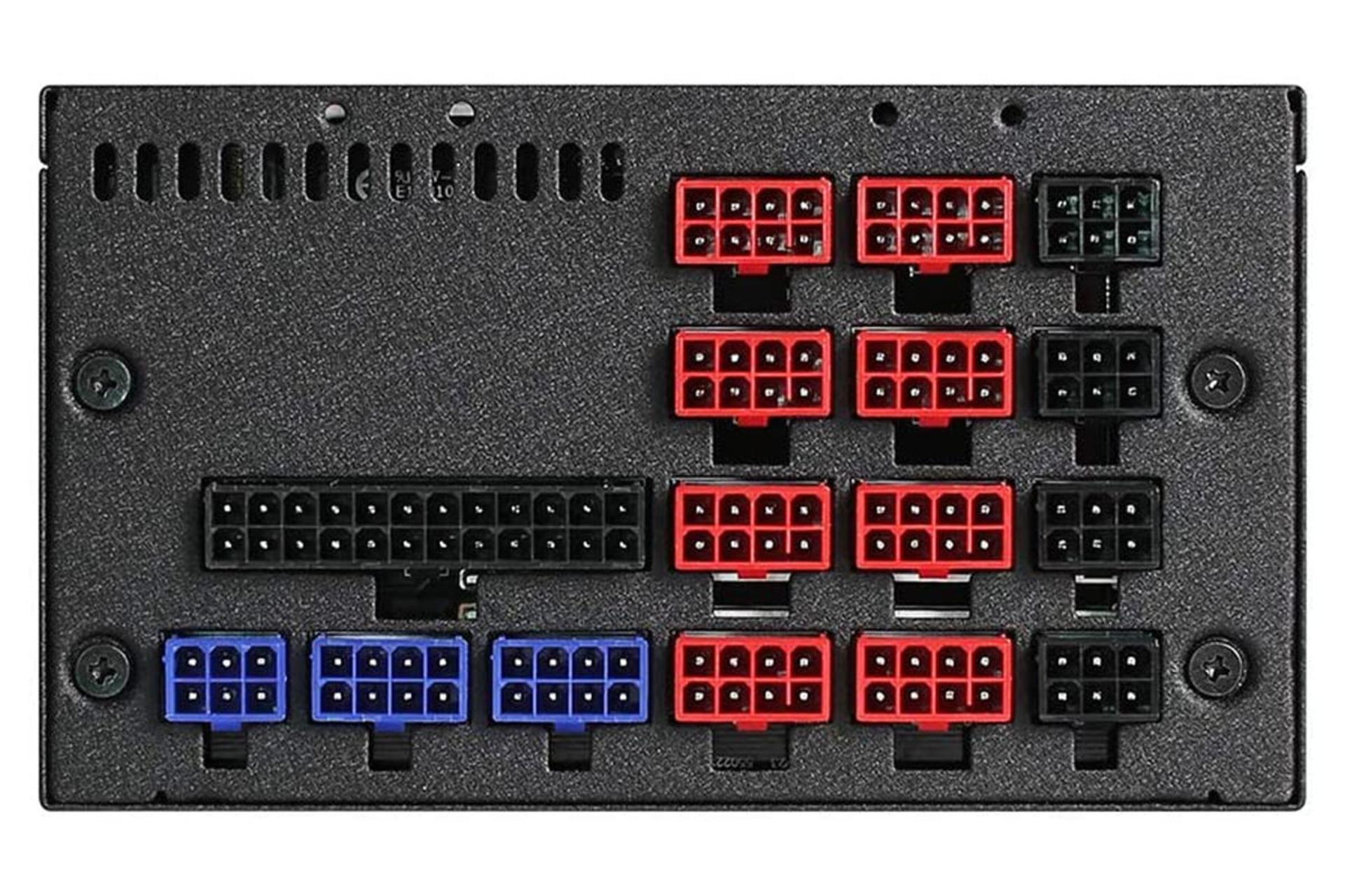 نمای اتصالات پاور کامپیوتر زلمن WATTTERA ZM1200-EBTII با توان 1200 وات