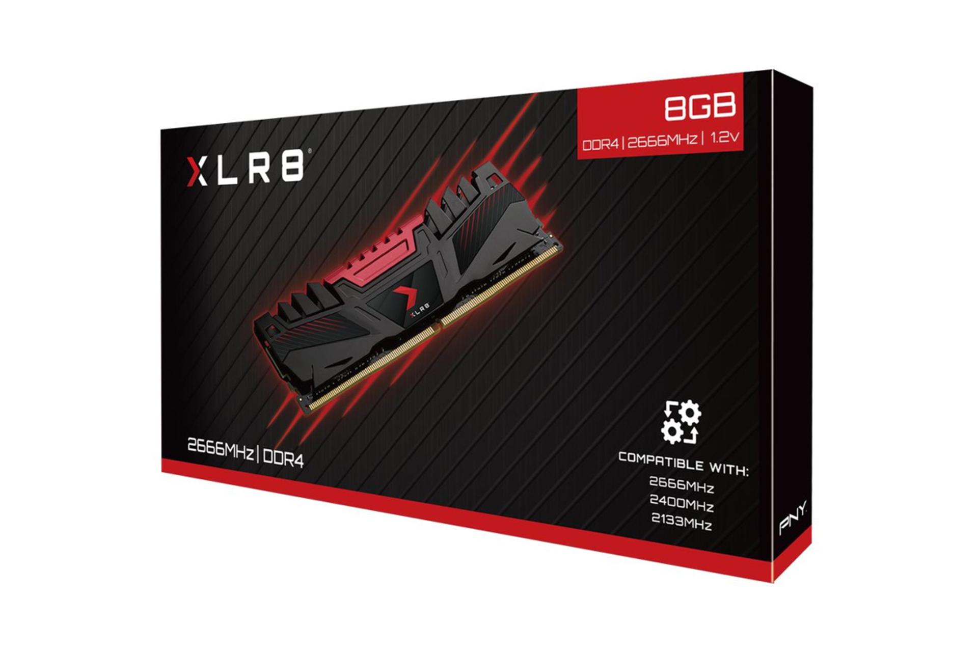 جعبه رم پی ان وای XLR8 ظرفیت 8 گیگابایت از نوع DDR4-2666
