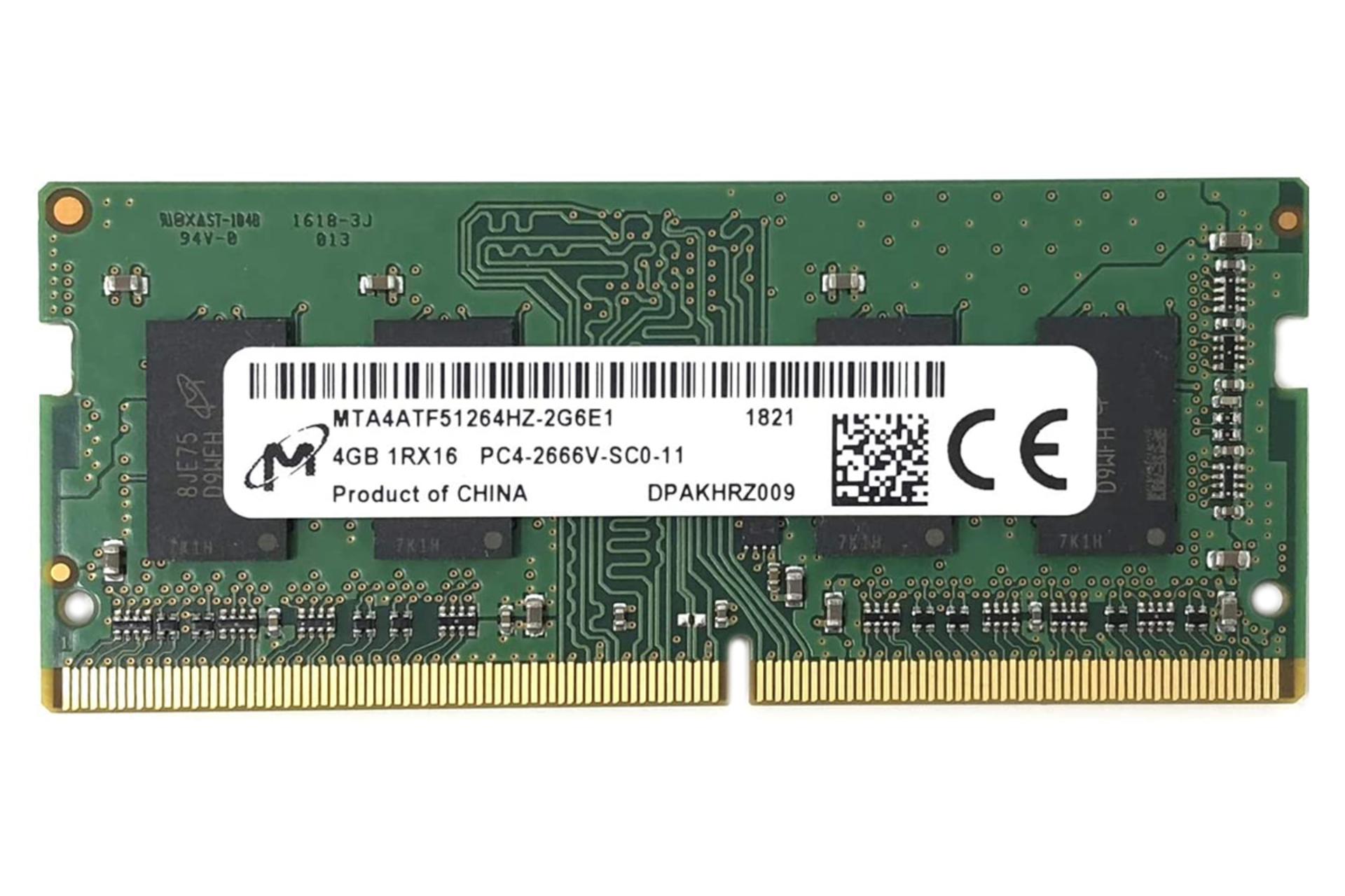 رم مایکرون MTA4ATF51264HZ-2G6E1 ظرفیت 4 گیگابایت از نوع DDR4-2666