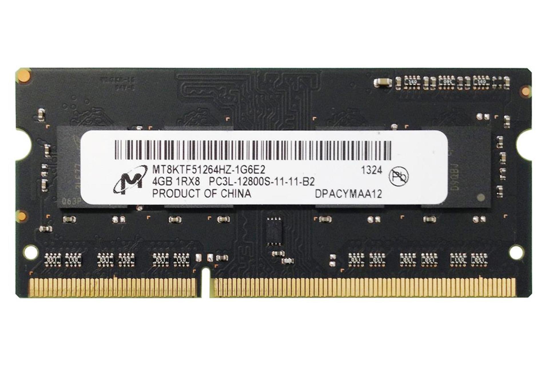 رم مایکرون MT8KTF51264HZ-1G6E2 ظرفیت 4 گیگابایت از نوع DDR3L-1600