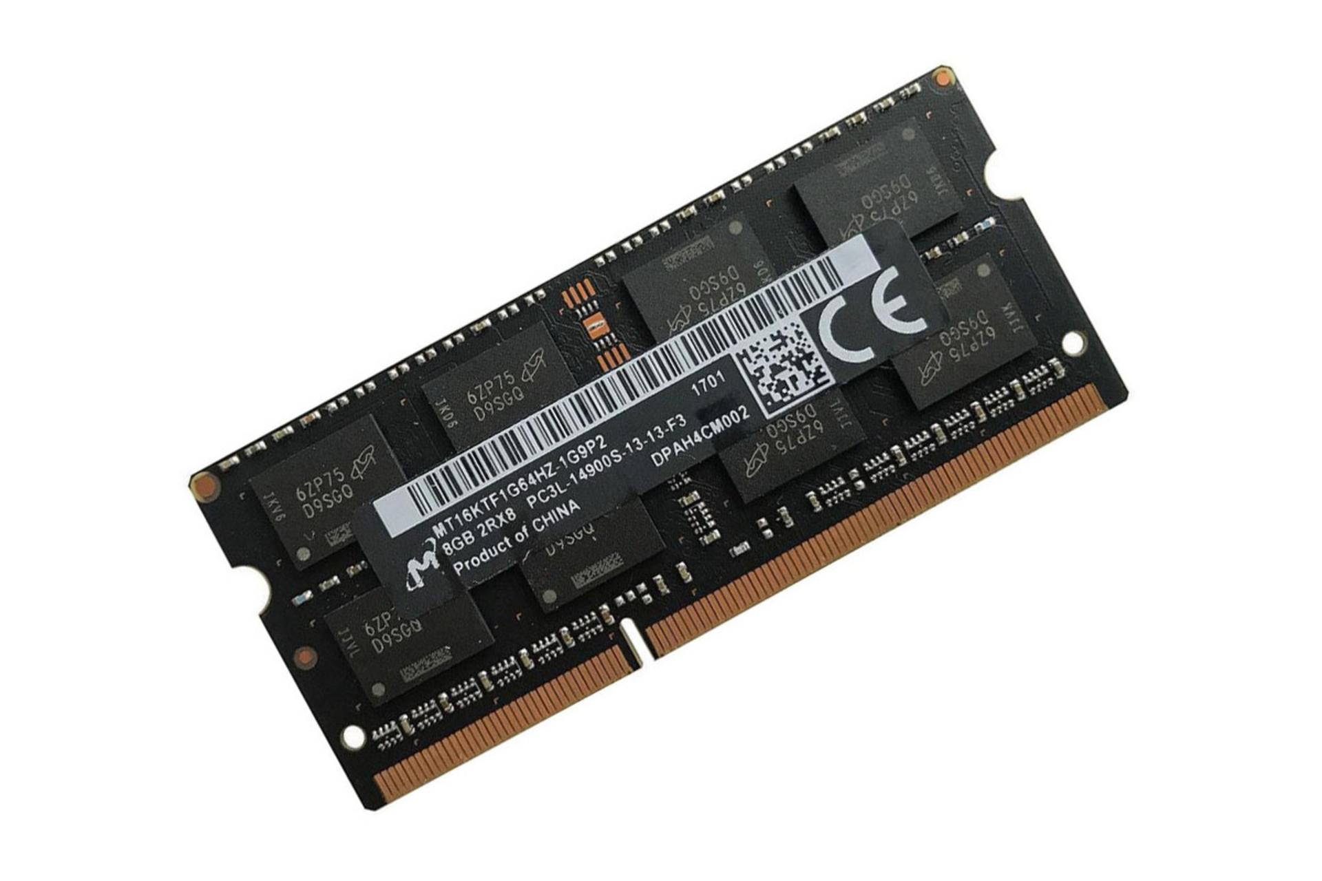 Micron MT16KTF1G64HZ-1G9P2 ظرفیت 16 گیگابایت (2x8) از نوع DDR3L-1866 پهلو 