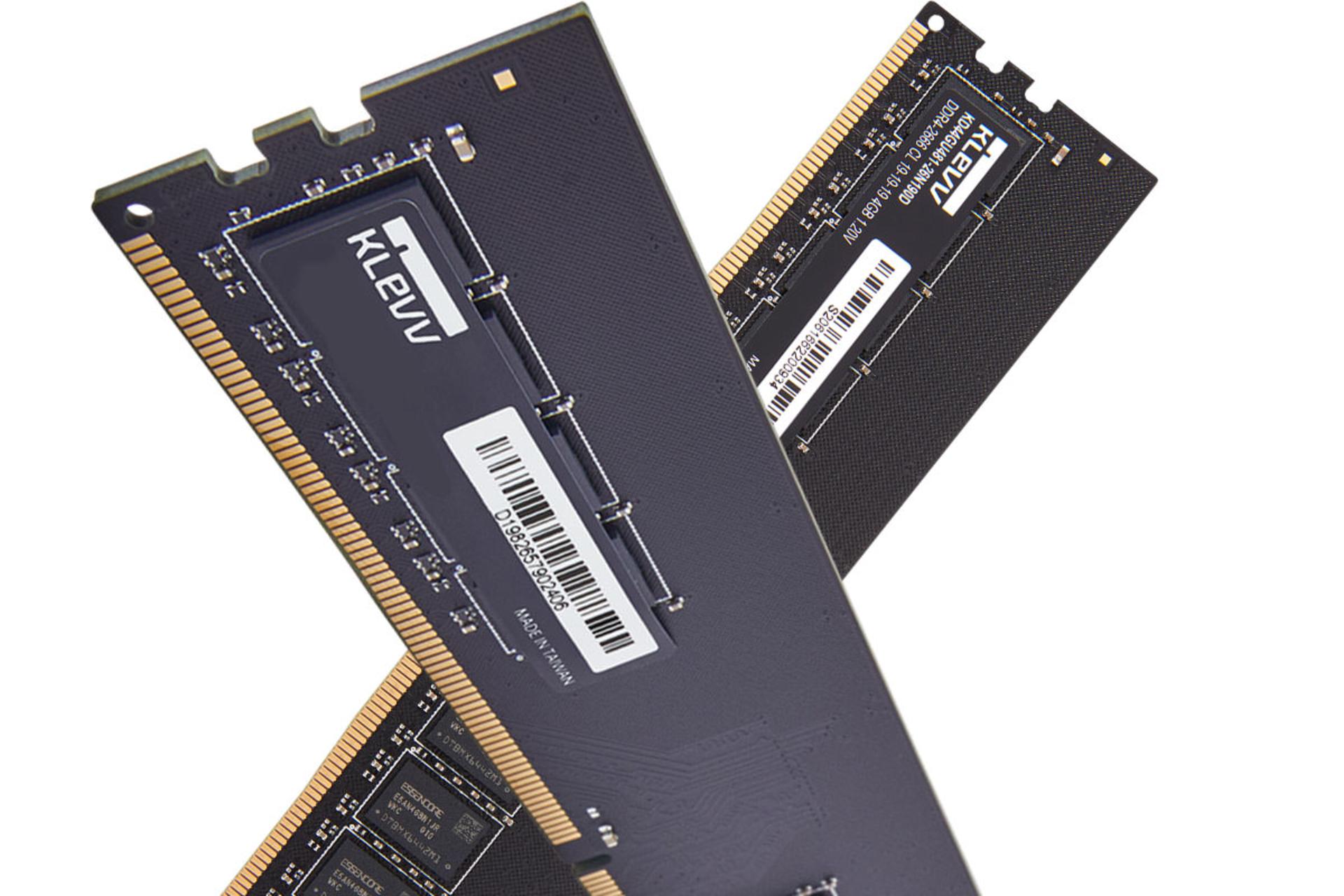  klevv U-DIMM Standard ظرفیت 4 گیگابایت از نوع DDR4-2666 نمای جانبی