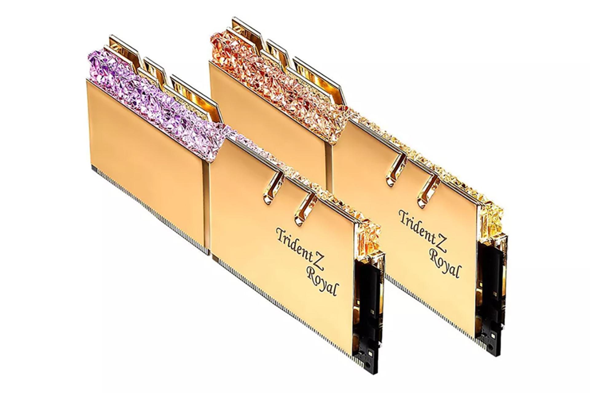 نمای کنار رم جی اسکیل Trident Z Royal ظرفیت 16 گیگابایت (2x8) از نوع DDR4-4000