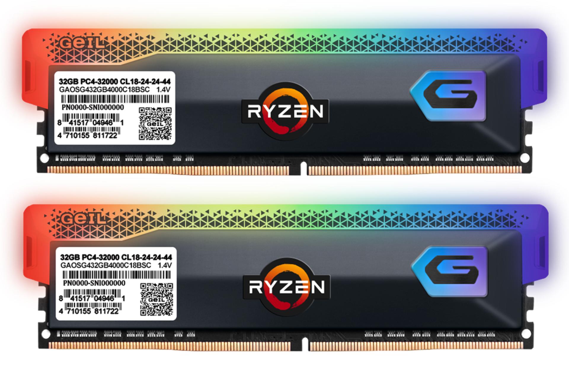 نمای پشت رم گیل ORION RGB AMD ظرفیت 32 گیگابایت (2x16) از نوع DDR4-3200