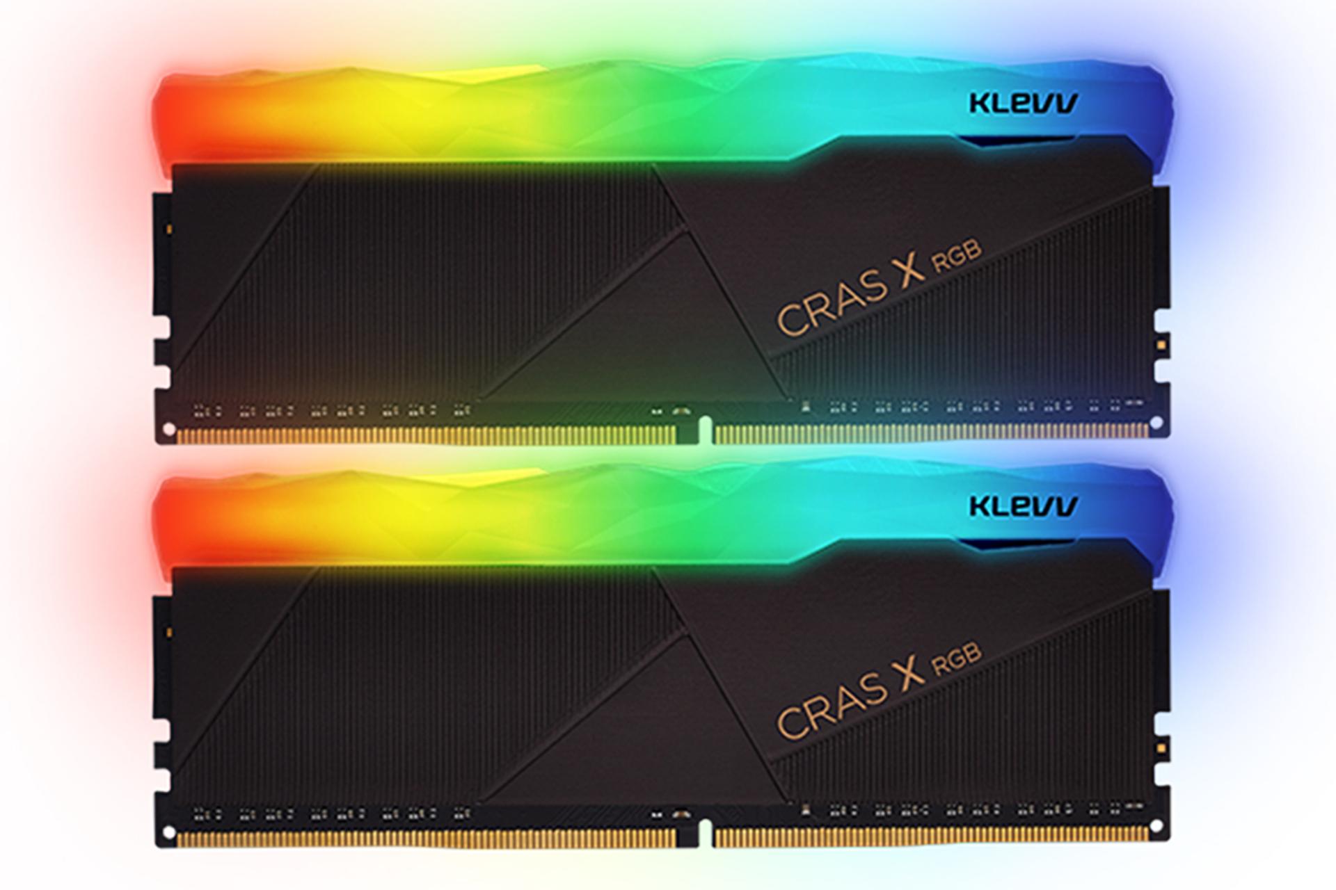klevv Cras X RGB ظرفیت 16 گیگابایت (2x8) از نوع DDR4-3200 نمای روبرو