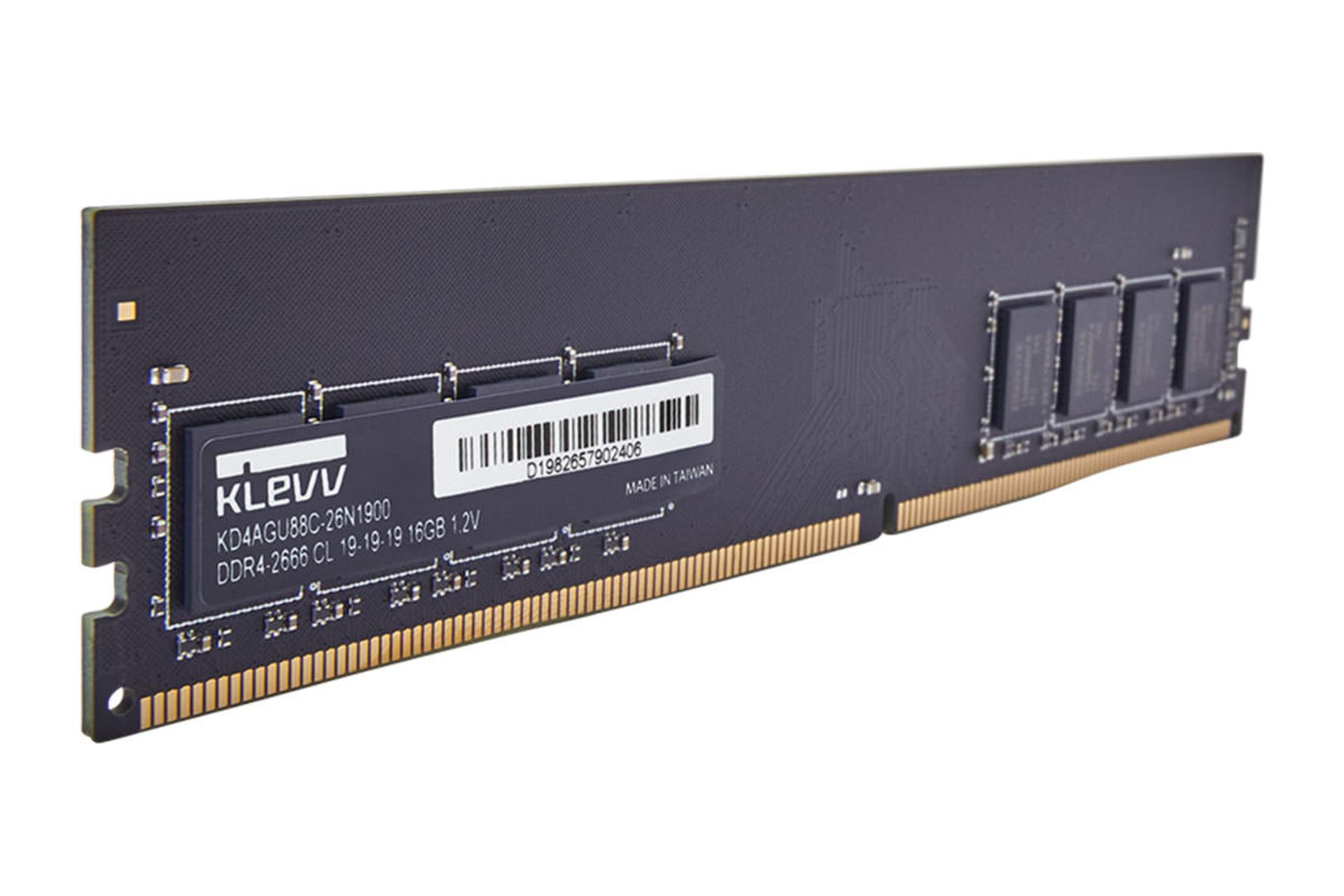  klevv U-DIMM Standard ظرفیت 16گیگابایت از نوع DDR4-2666 نمای جانبی