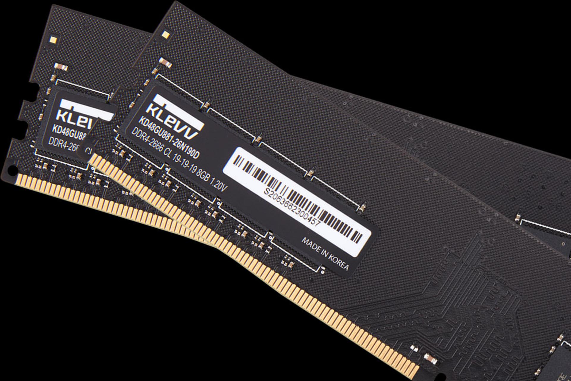 klevv U-DIMM Standard ظرفیت 8 گیگابایت از نوع DDR4-2666 نمای جانبی